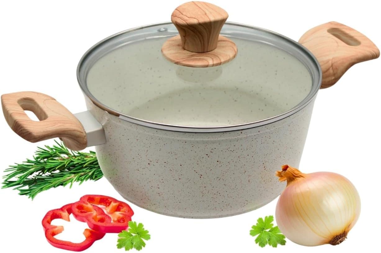 Panela Caçarola Indução C/tampa Vidro 6,6L Fundo Triplo Reve...