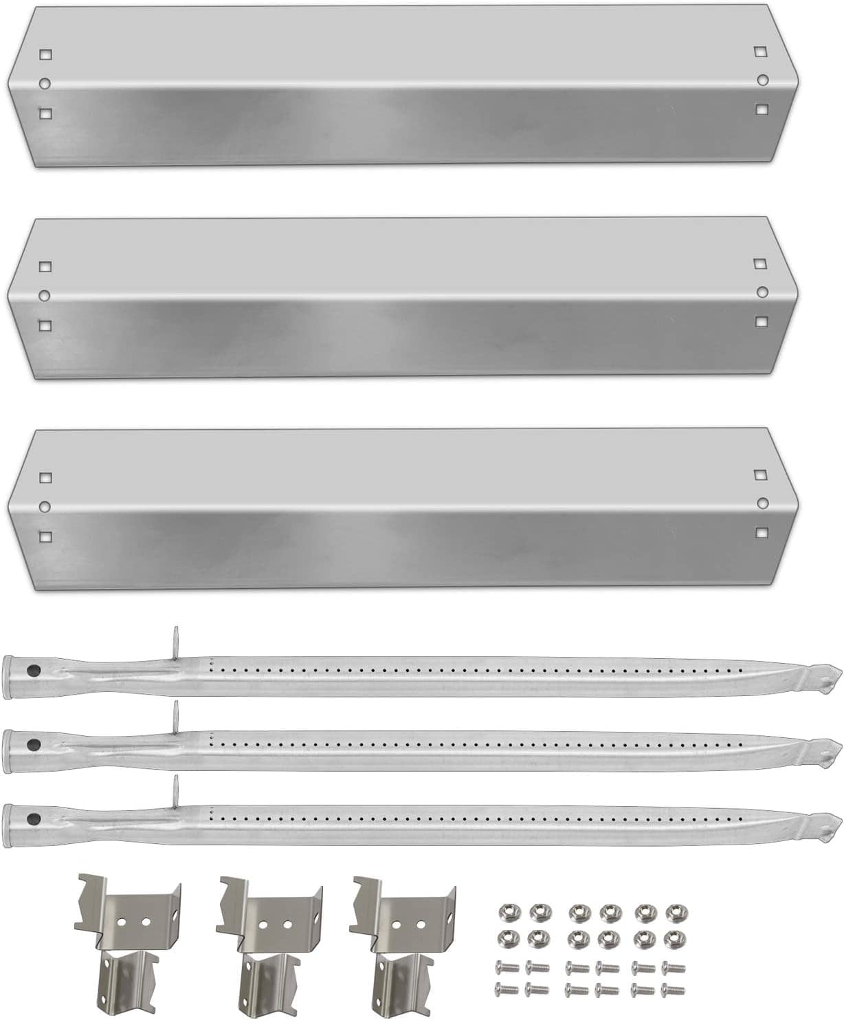 Queimador de churrasqueira a gás e escudo térmico de aço ino...