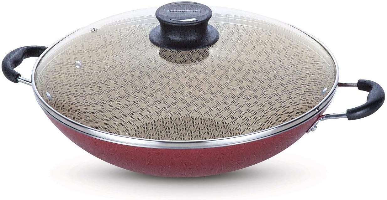 Wok de Alumínio com Revestimento Interno de Antiaderente, Tr...