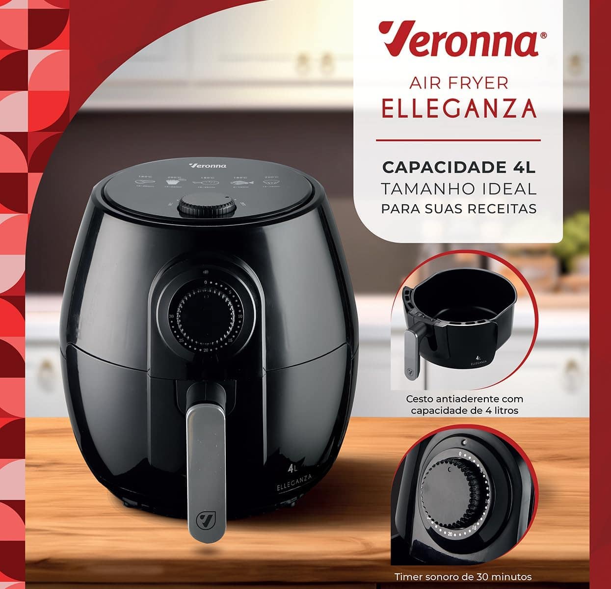 Fritadeira Sem Óleo Air Fryer 4l Veronna Elleganza Vaf1400 C... | É bom mesmo? Descubra antes de comprar - Image 8