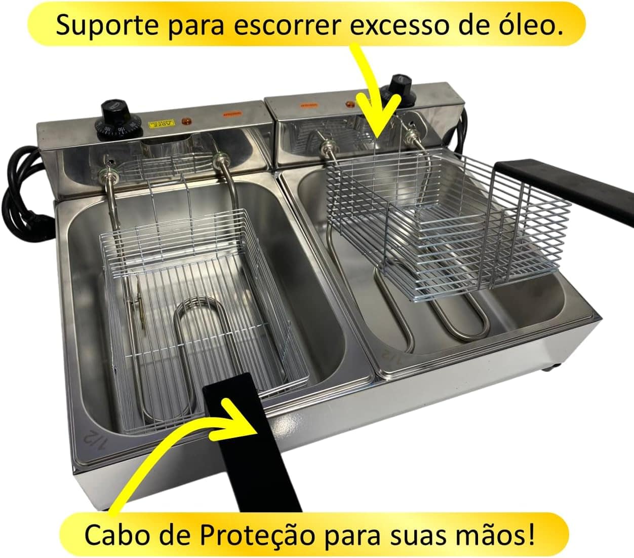 Fritadeira Elétrica Industrial 2 Cubas 10 L c/Cabo de Proteç... | É bom mesmo? Descubra antes de comprar - Image 2