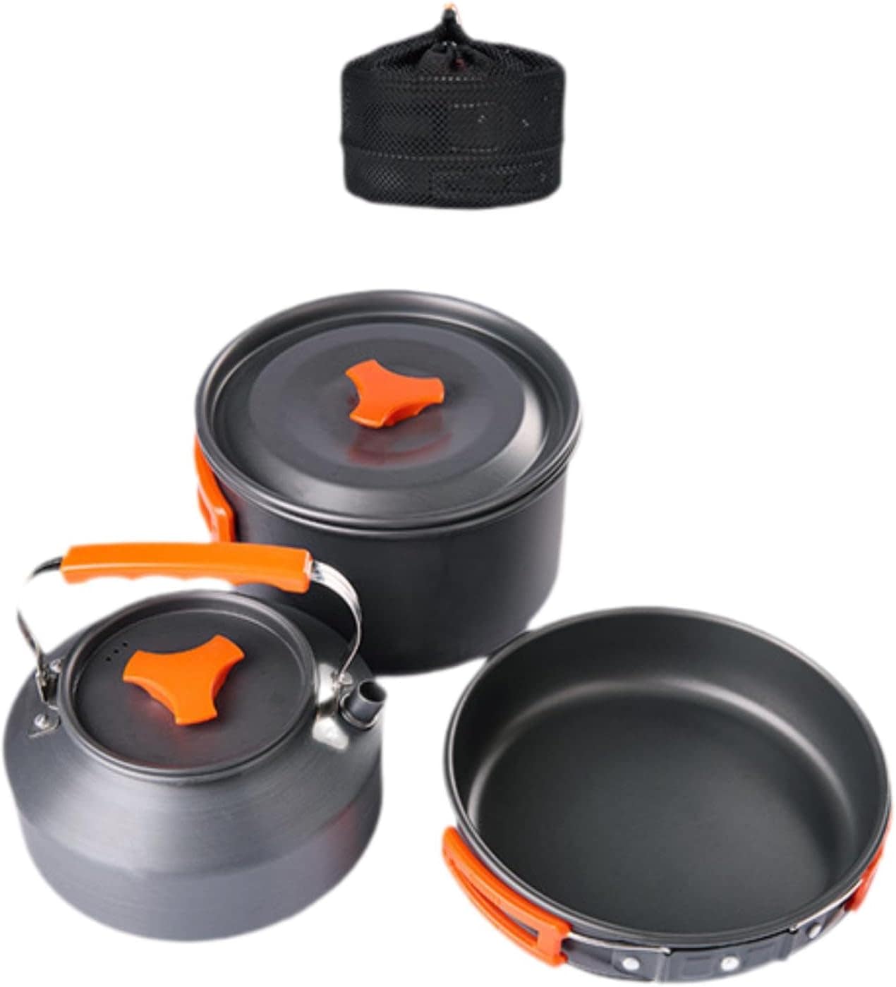 harayaa 3x conjunto de cozinha acampamento panelas kit bagun...