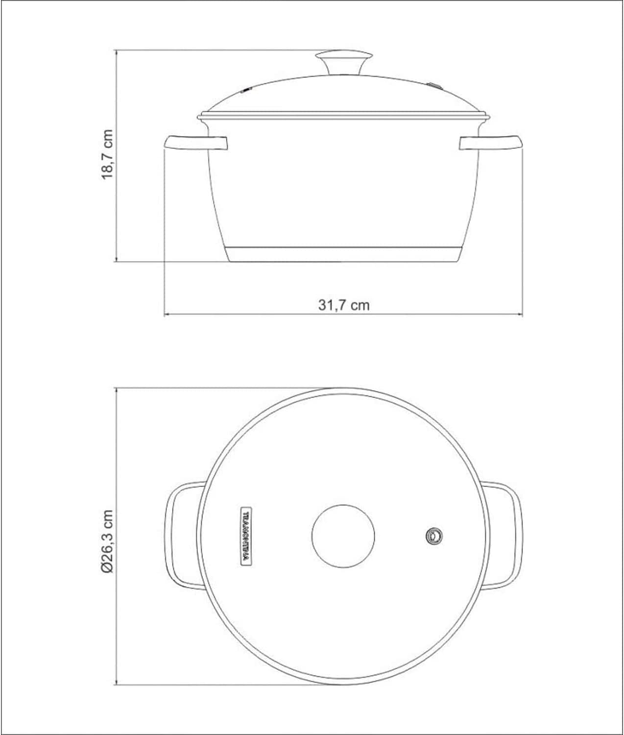 Caçarola Funda com Fundo Triplo e Tampa de Vidro Tramontina ... - Image 3