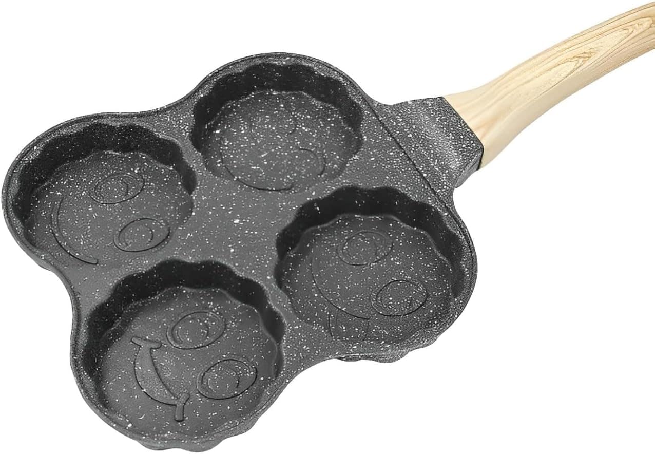 Frigideira Antiaderente com Alça e 4 Divisões para Ovos, Pan...