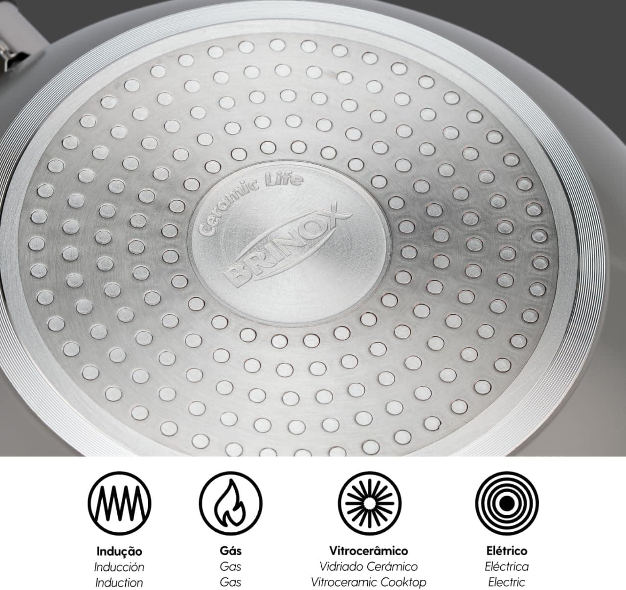 Jogo de Panelas Brinox Antiaderente 5 peças com Indução Cera... - Image 3
