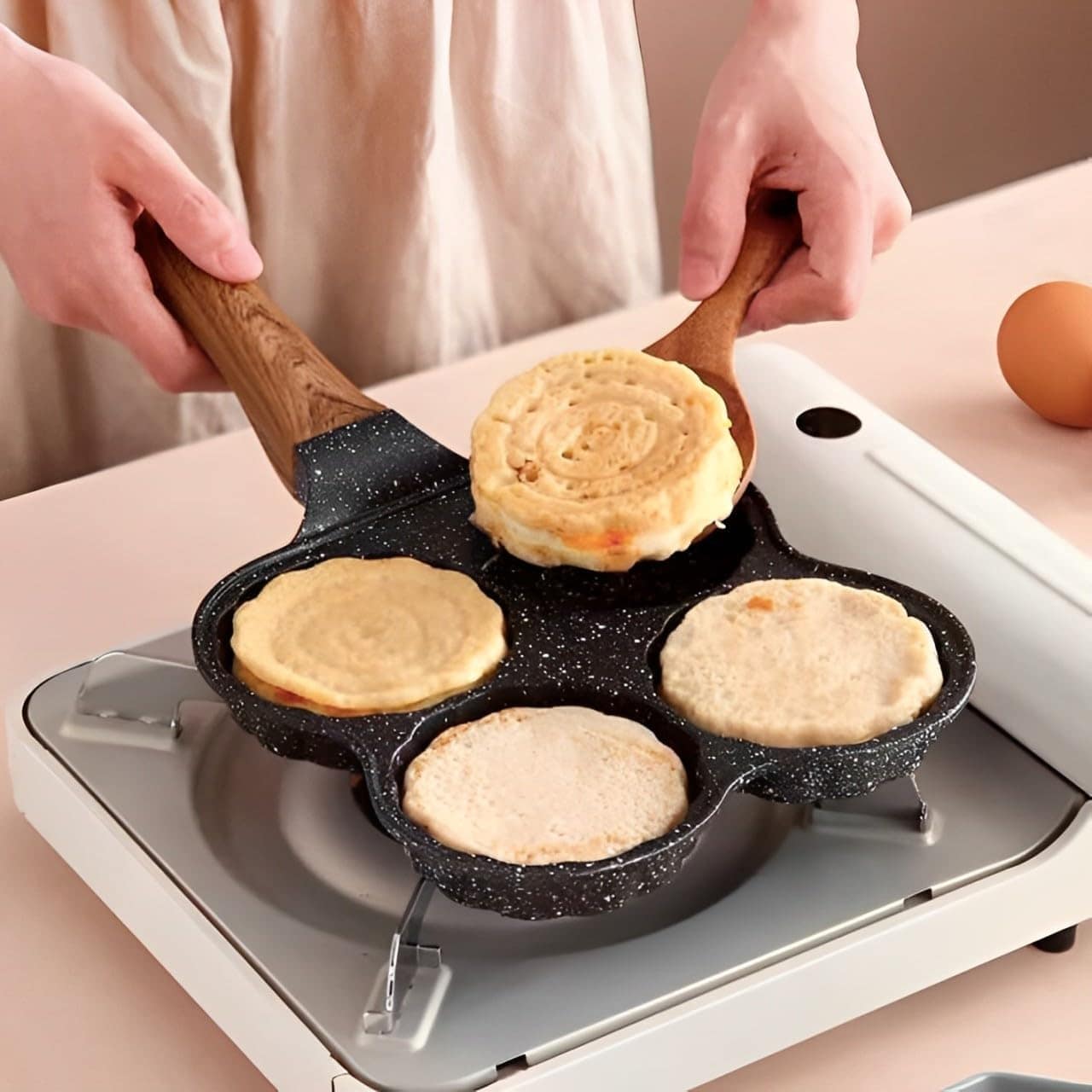 Frigideira Antiaderente com Alça e 4 Divisões para Ovos, Pan... - Image 5