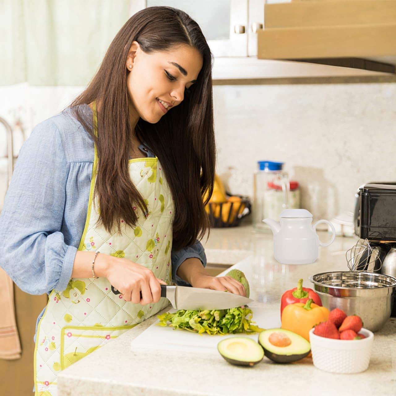 Jarra para creme com alça de cerâmica branca com creme para ... - Image 9