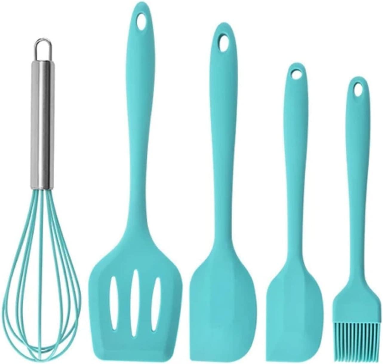 Kit de Utensílios Para Cozinha 5 Peças de Silicone Antiadere...
