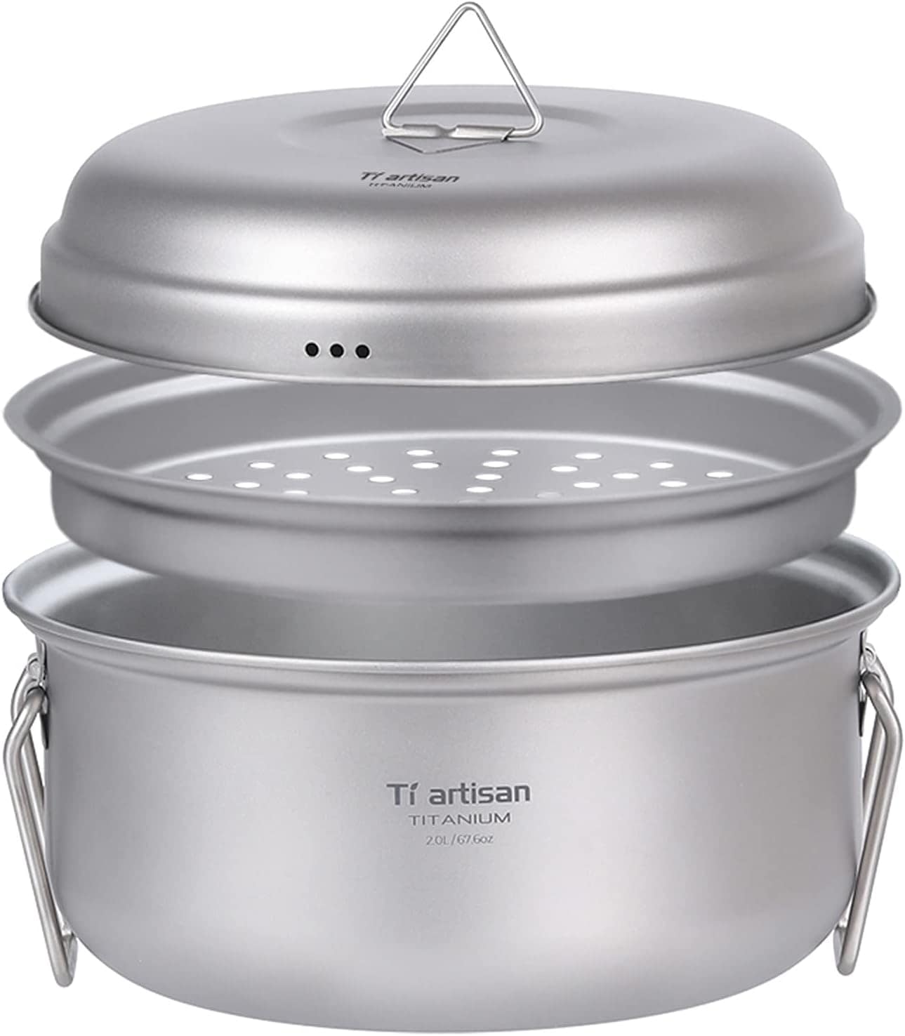 Panela Fumegante,KKcare Conjunto de panela a vapor de titâni...