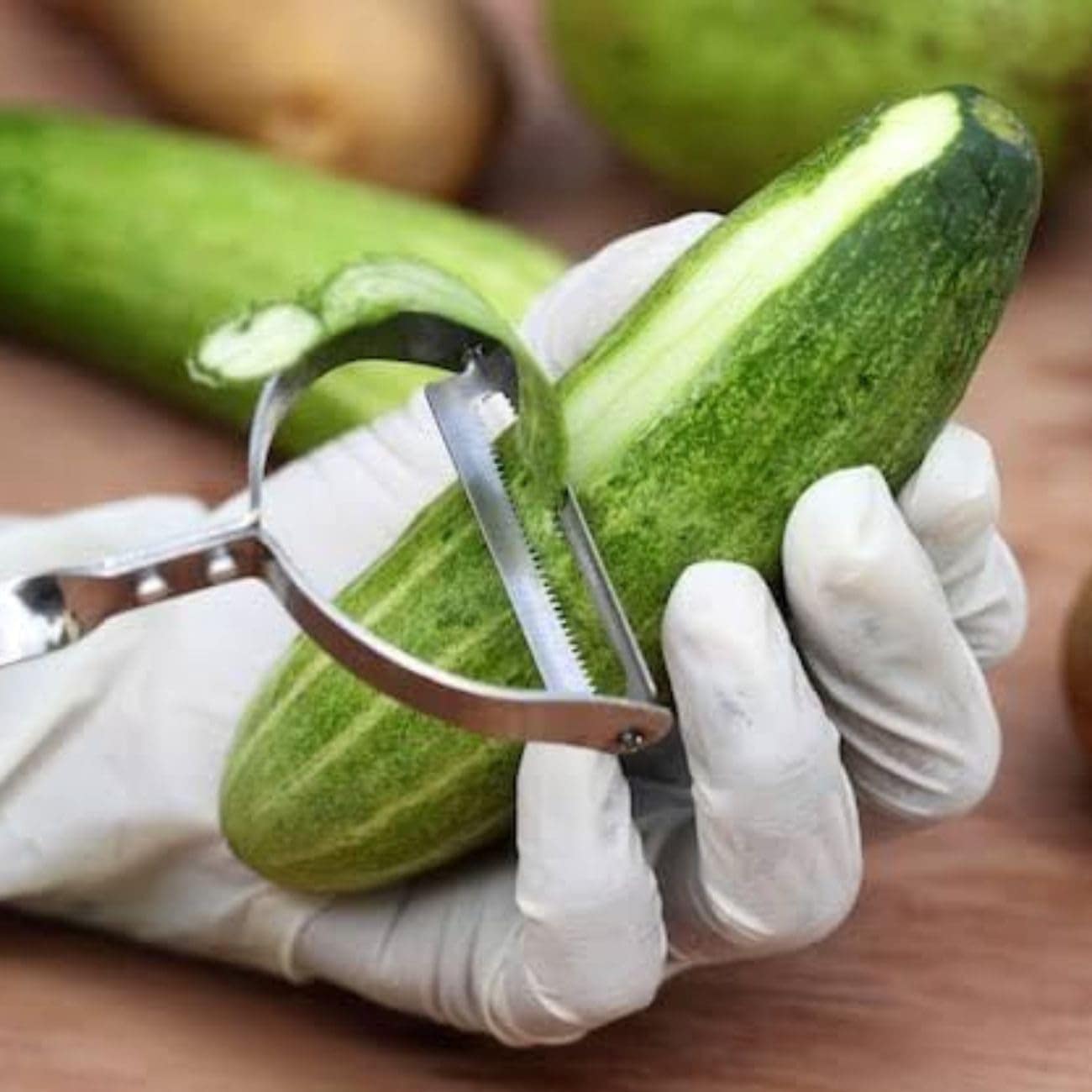 Kit 2 Peças Descascadores Cortadores De Alimentos Legumes Ve... - Image 6