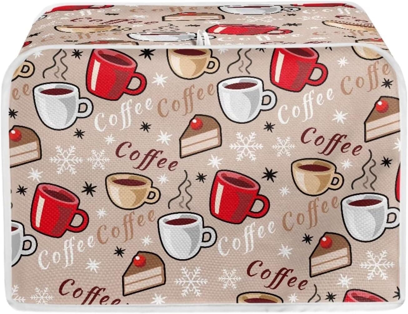 Annejudy Capa de torradeira padrão de café 2 fatias à prova ...