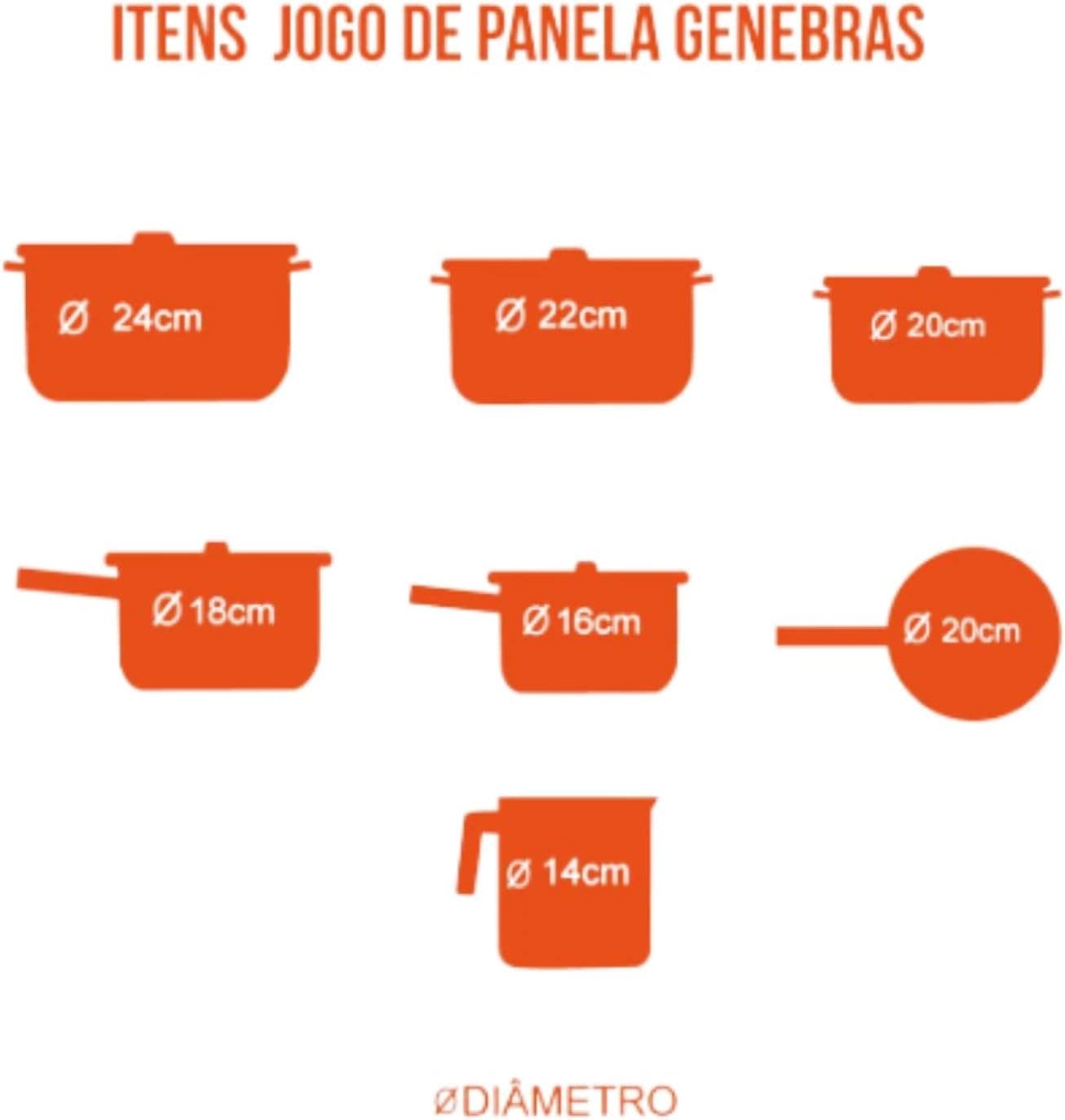 Conjunto de Panelas New Genebra 7 Peças Revestimento Cerâmic... - Image 9