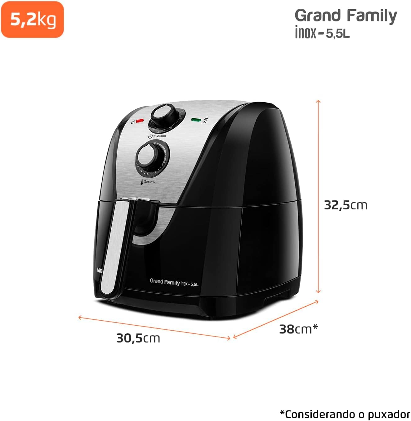 Fritadeira Sem Óleo Air Fryer 5,5L, Mondial, Preto/Inox, 190... | É bom mesmo? Descubra antes de comprar - Image 8