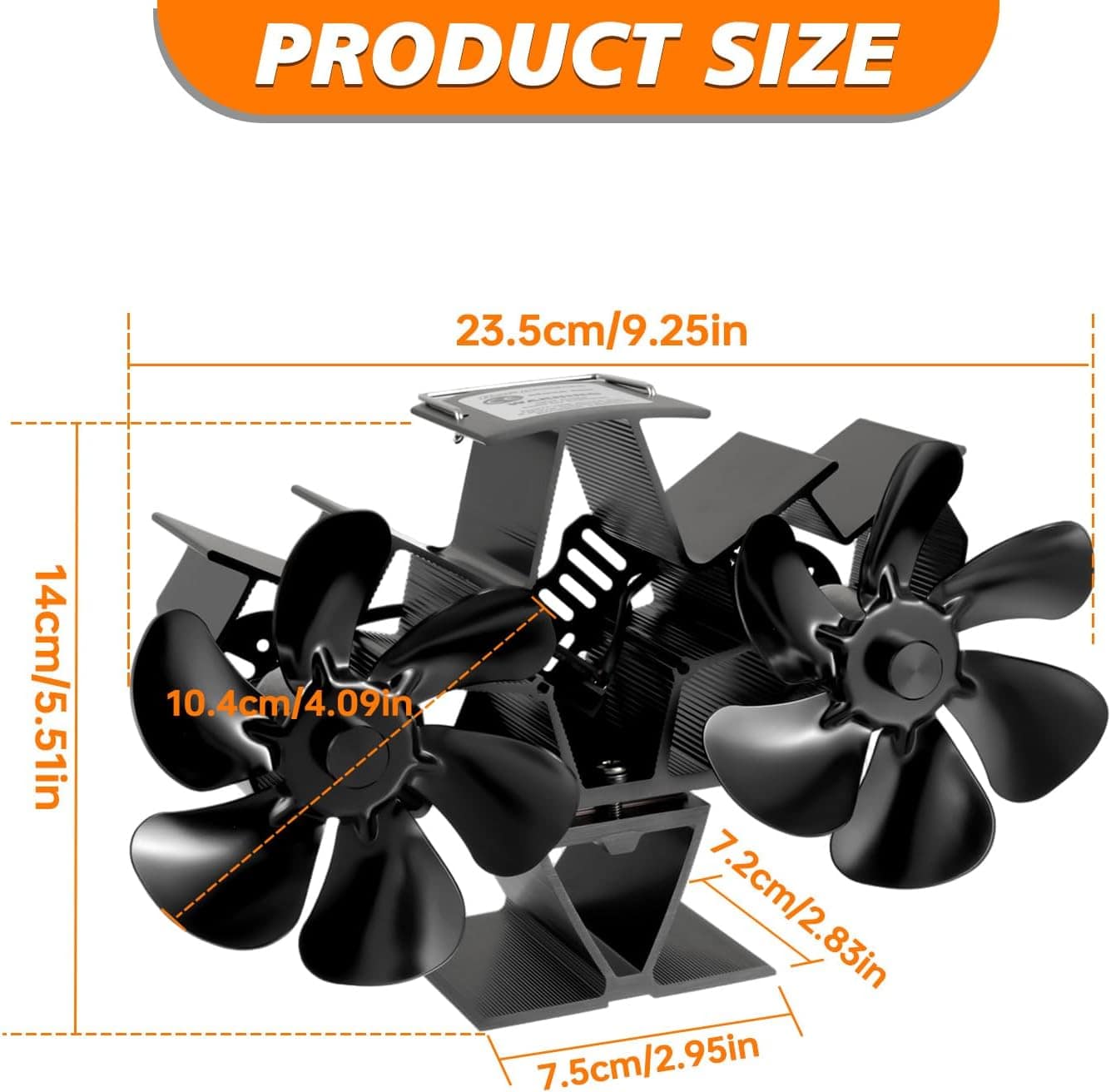 Ventilador fogão lenha ventiladores para chaminés com 12 pás... - Image 2