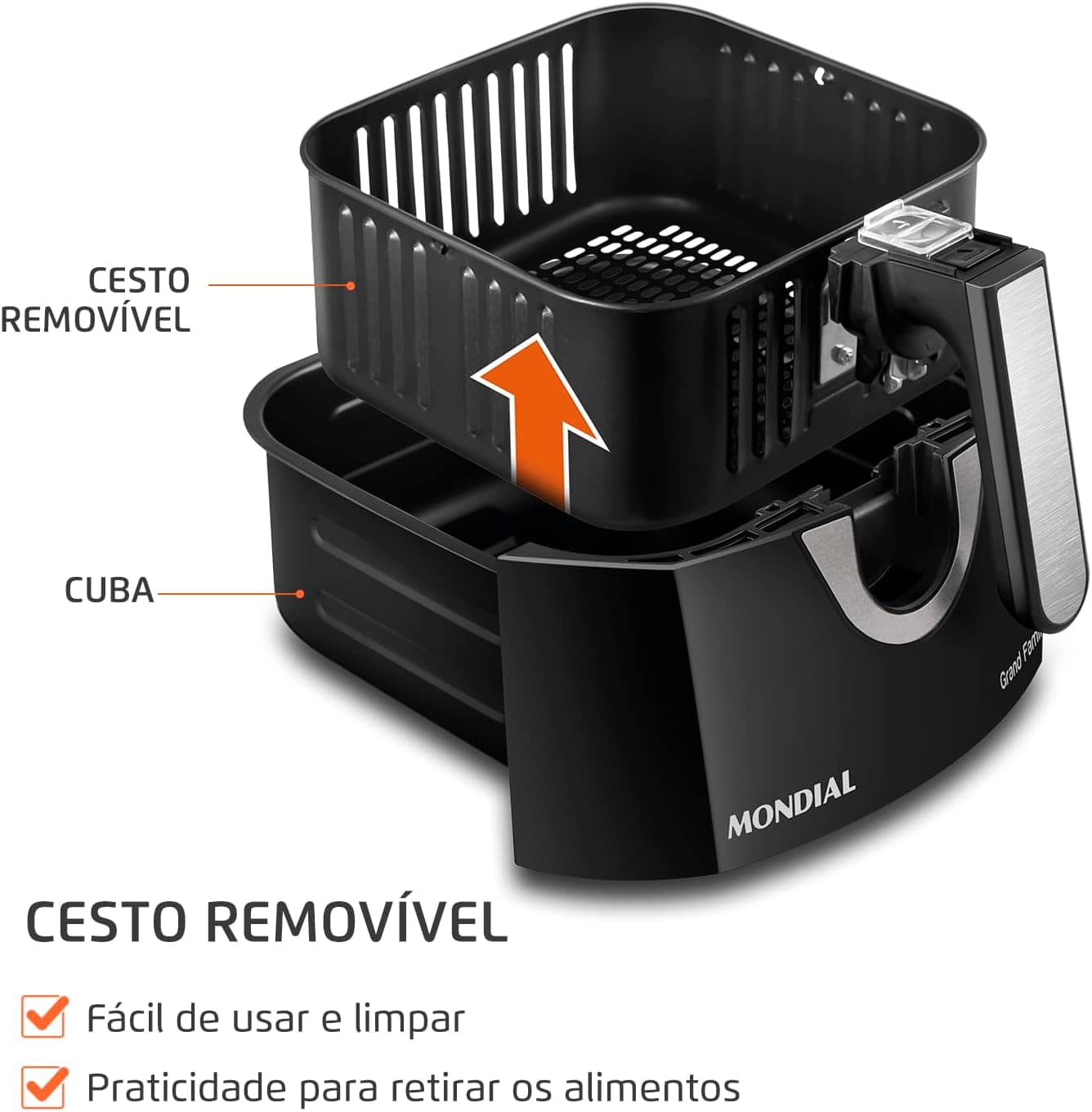 Fritadeira Sem Óleo Air Fryer 5,5L, Mondial, Preto/Inox, 190... | É bom mesmo? Descubra antes de comprar - Image 4
