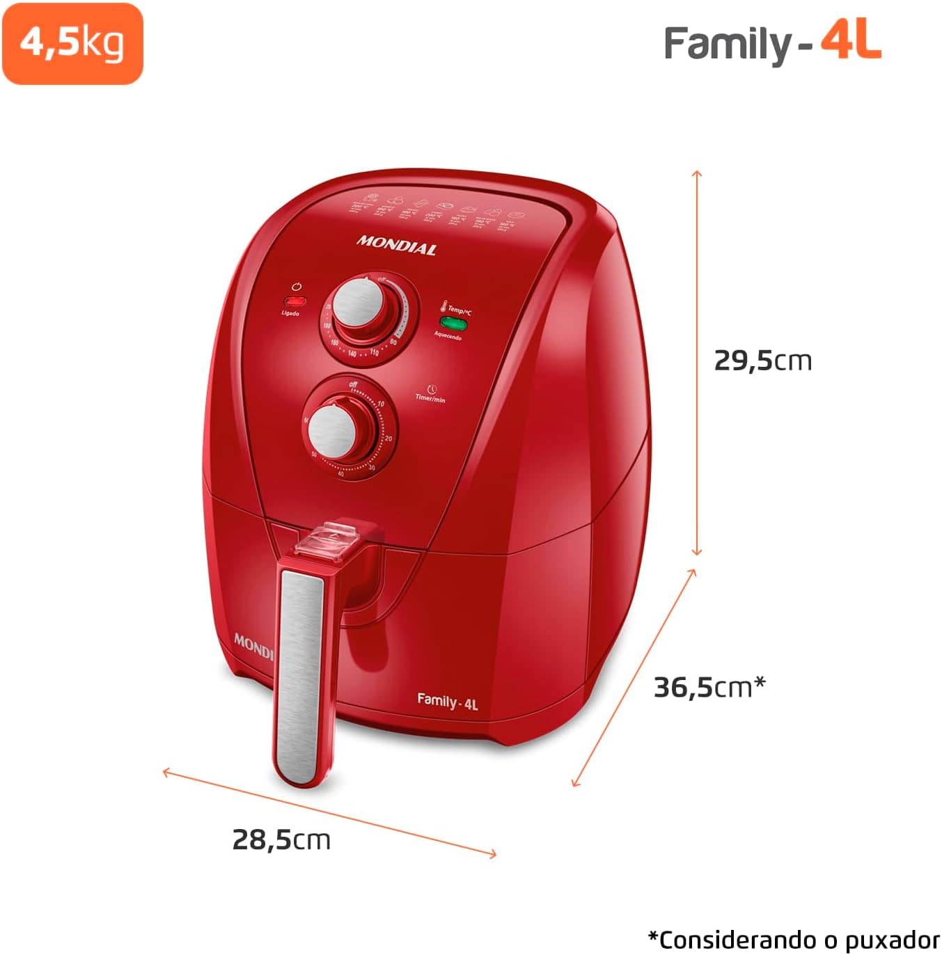 Fritadeira Sem Óleo Air Fryer 4L, Mondial, Vermelho, 1500W, ... | É bom mesmo? Descubra antes de comprar - Image 8