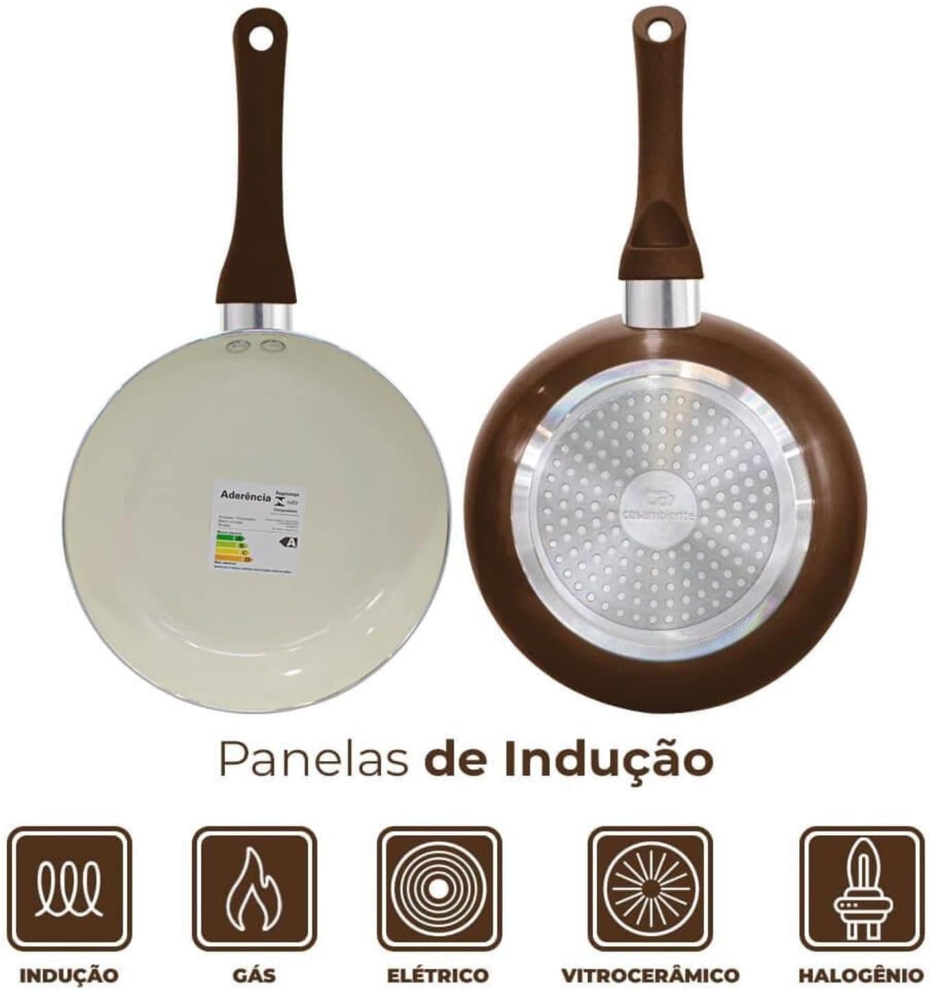 Conjunto De Panelas de Indução Roma Marrom Plus 2,5mm Casa A... - Image 5