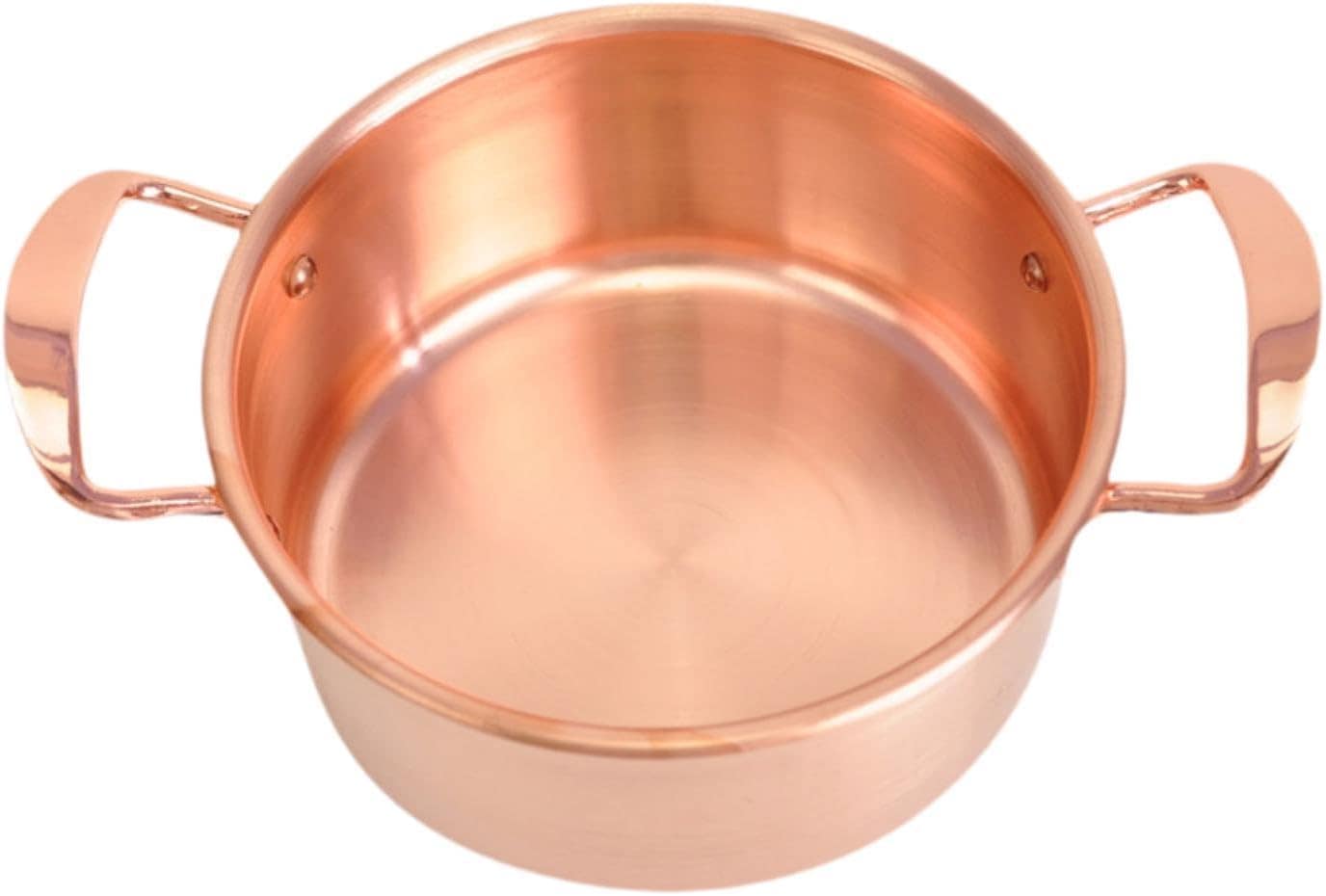 IEUDNS Panela de cobre, panela de indução de 6,3 polegadas, ...