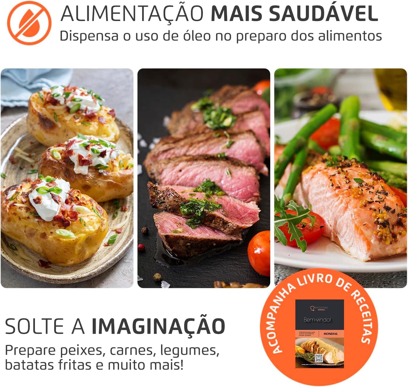 Fritadeira Sem Óleo Air Fryer 8L, Mondial, Preto/Inox, 1900W... | É bom mesmo? Descubra antes de comprar - Image 5
