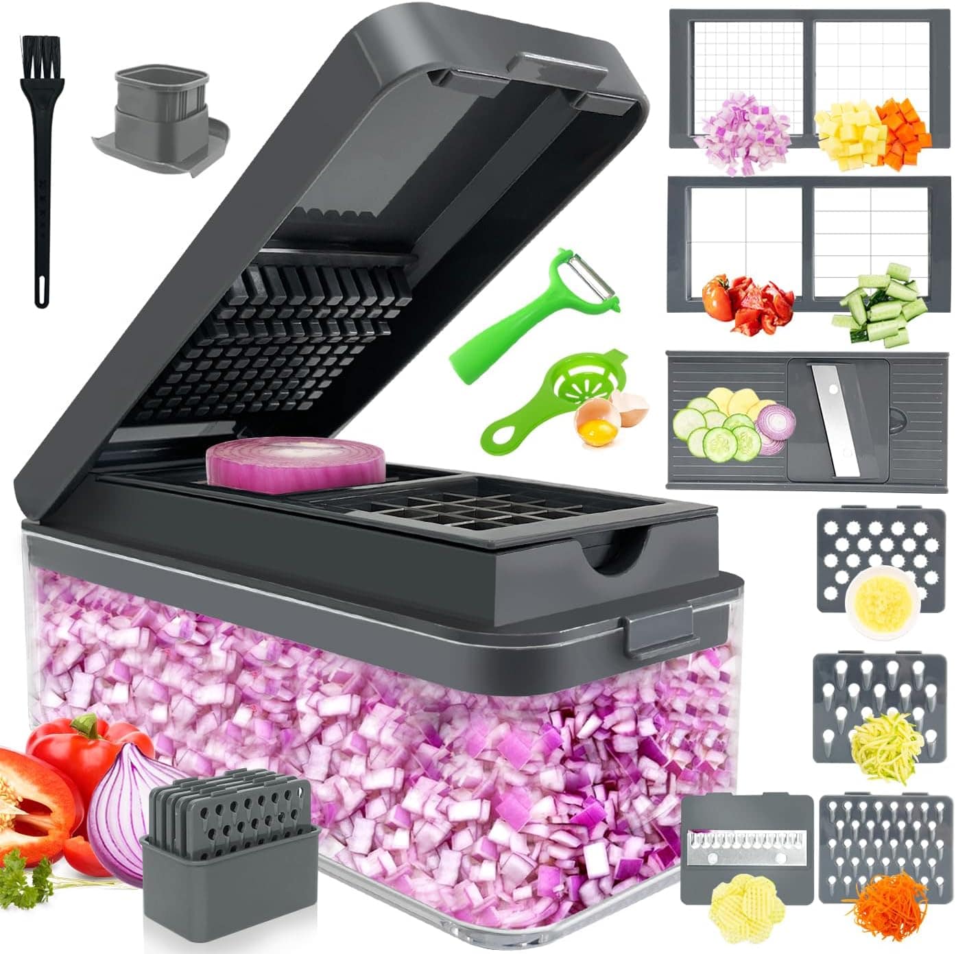 SUREWIN Cortador de legumes, cortador de cebola, cortador de...
