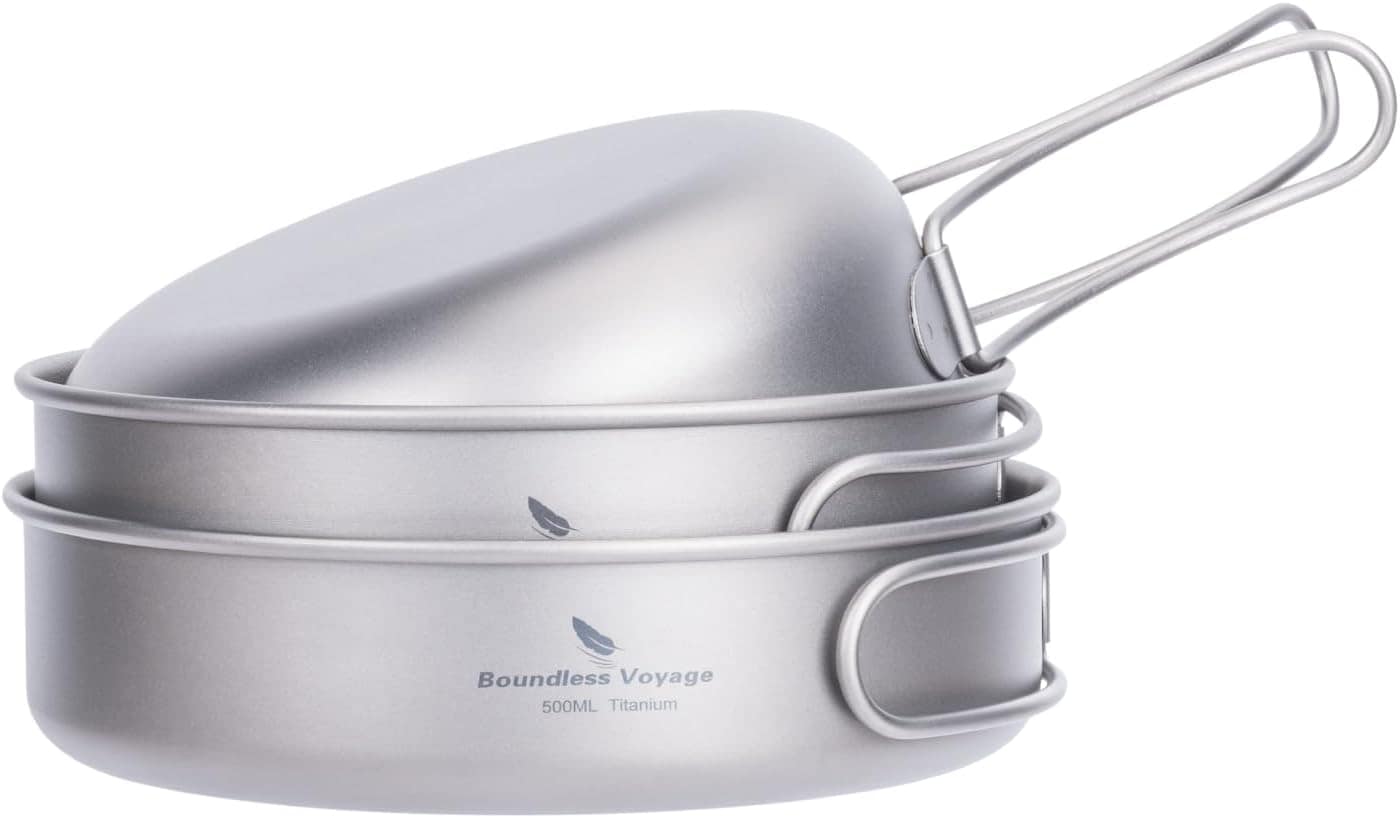 Conjunto de panelas de titânio para acampamento usharedo con...