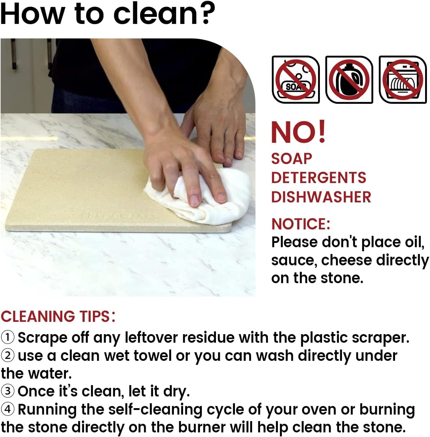 ROCKSHEAT pedra de pizza, retangular extra grande 23,6 "x 15... - Image 6