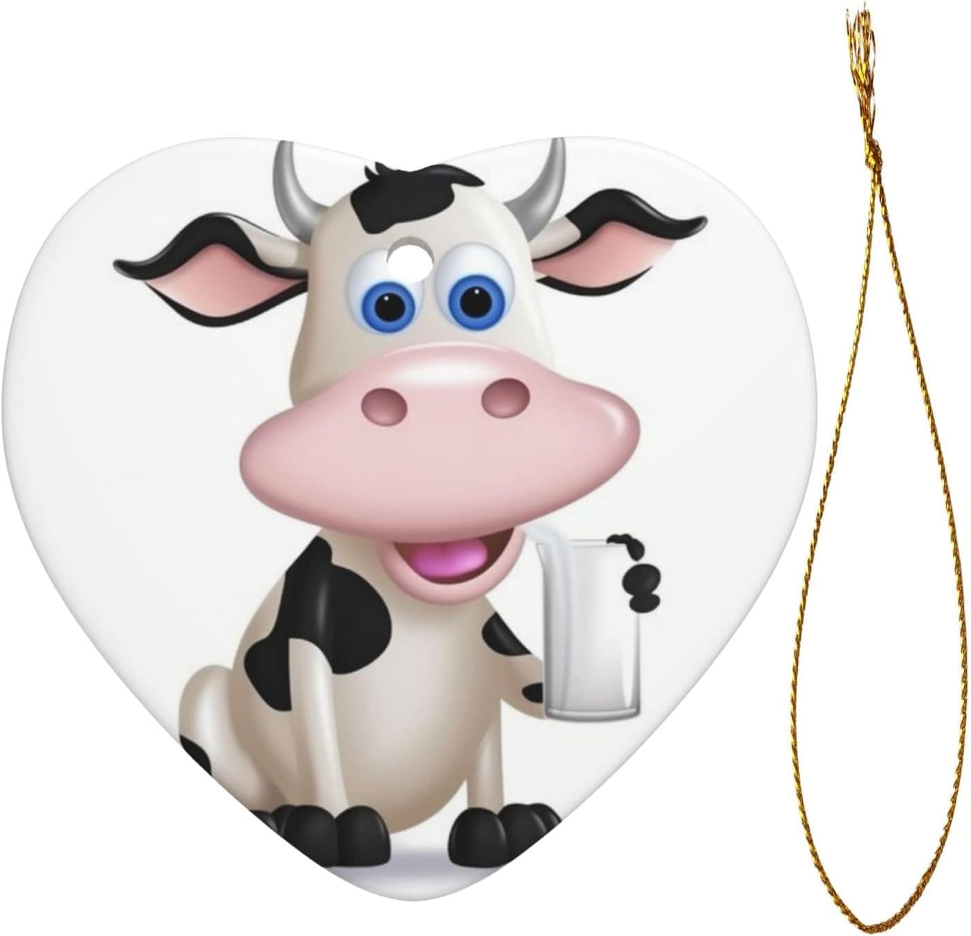 Enfeites de Natal com desenho animado de vaca leiteira, cora... - Image 2