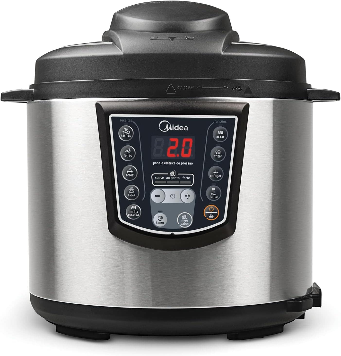 Panela de Pressão Elétrica 6L Digital, Inox/Preto, 220v, Mid...