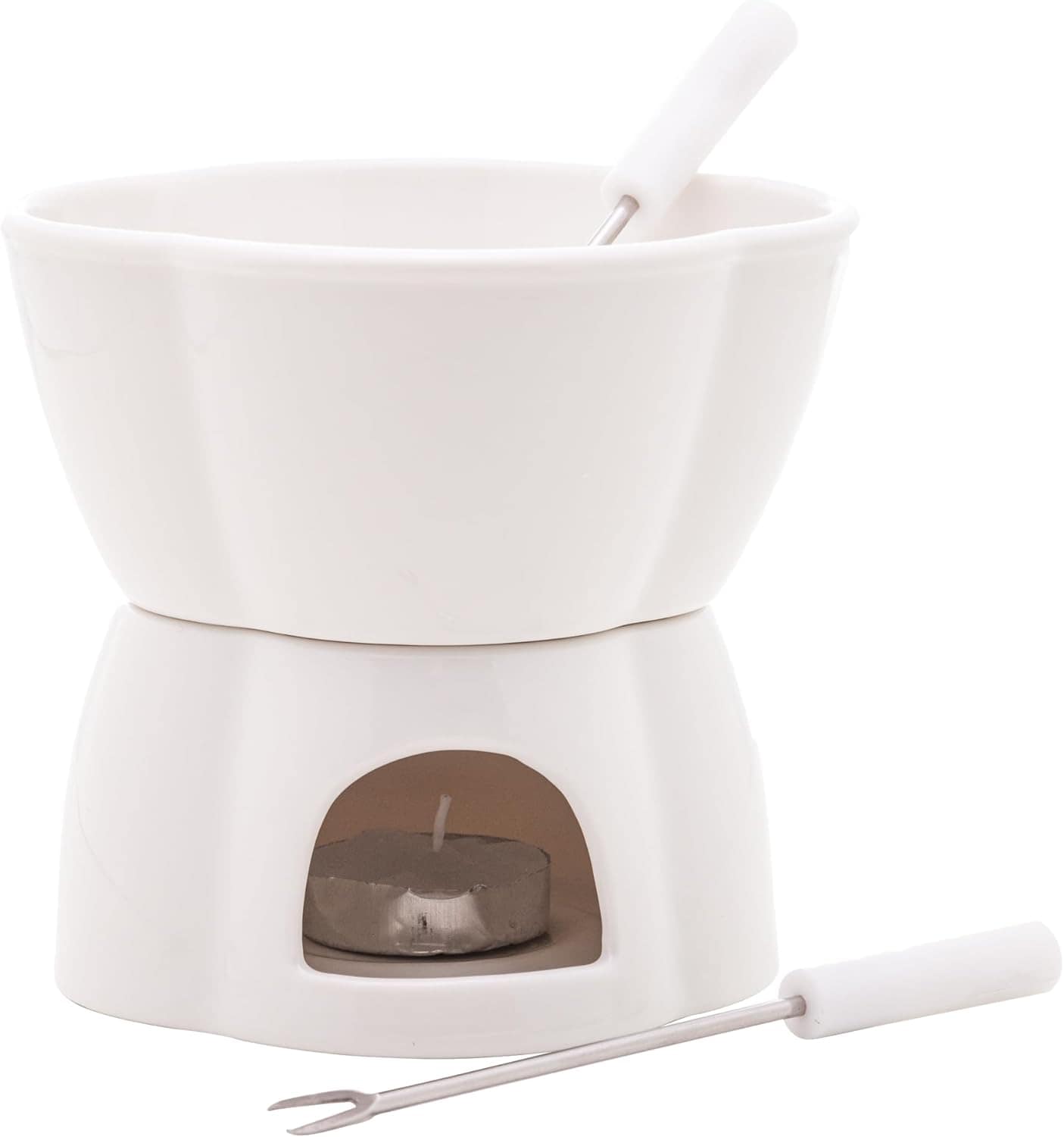 LYOR - Aparelho de Fondue 4 Peças de Porcelana Alpes Branco ...