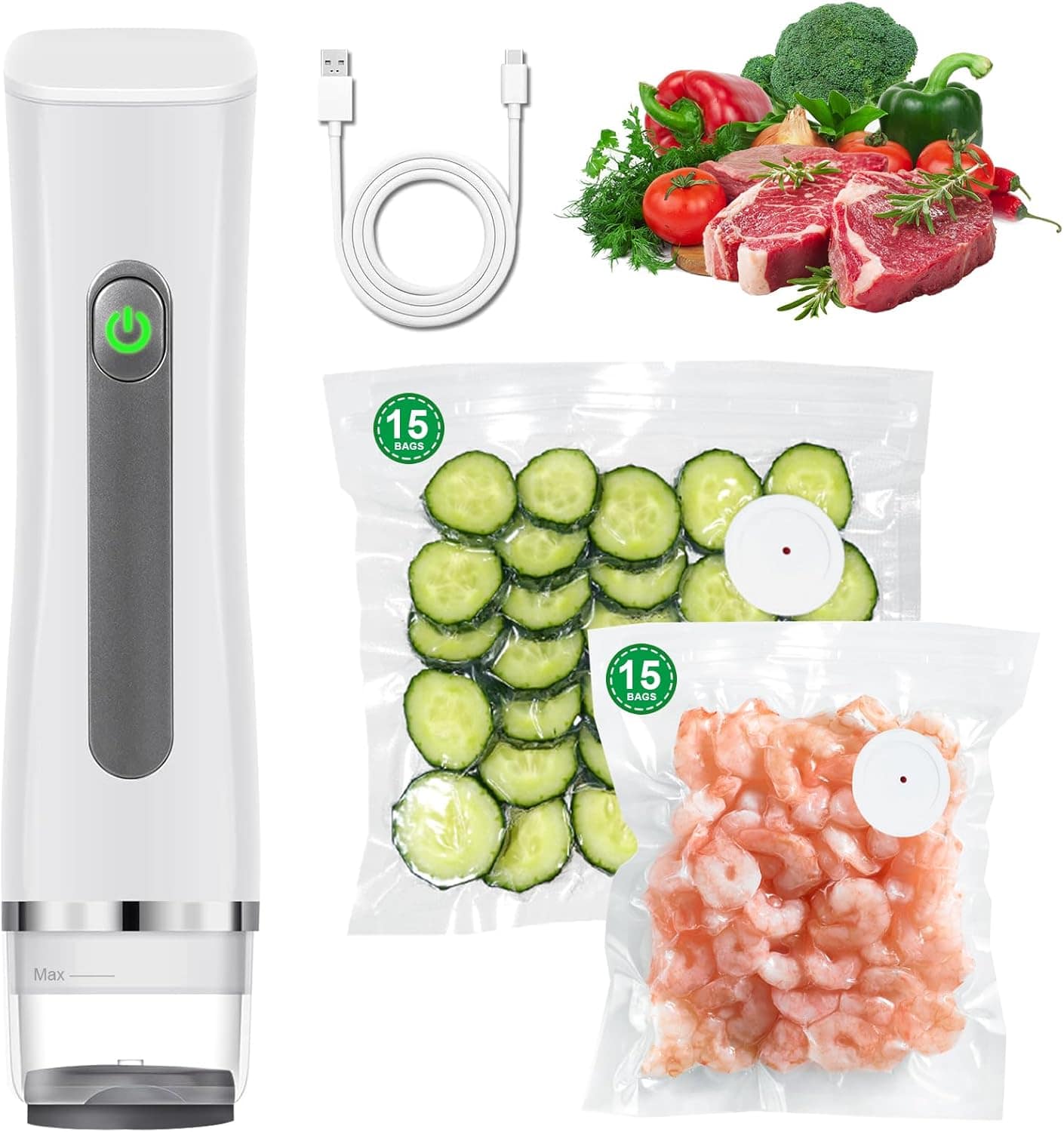 Seladora a vácuo portátil para alimentos, economia de alimen...