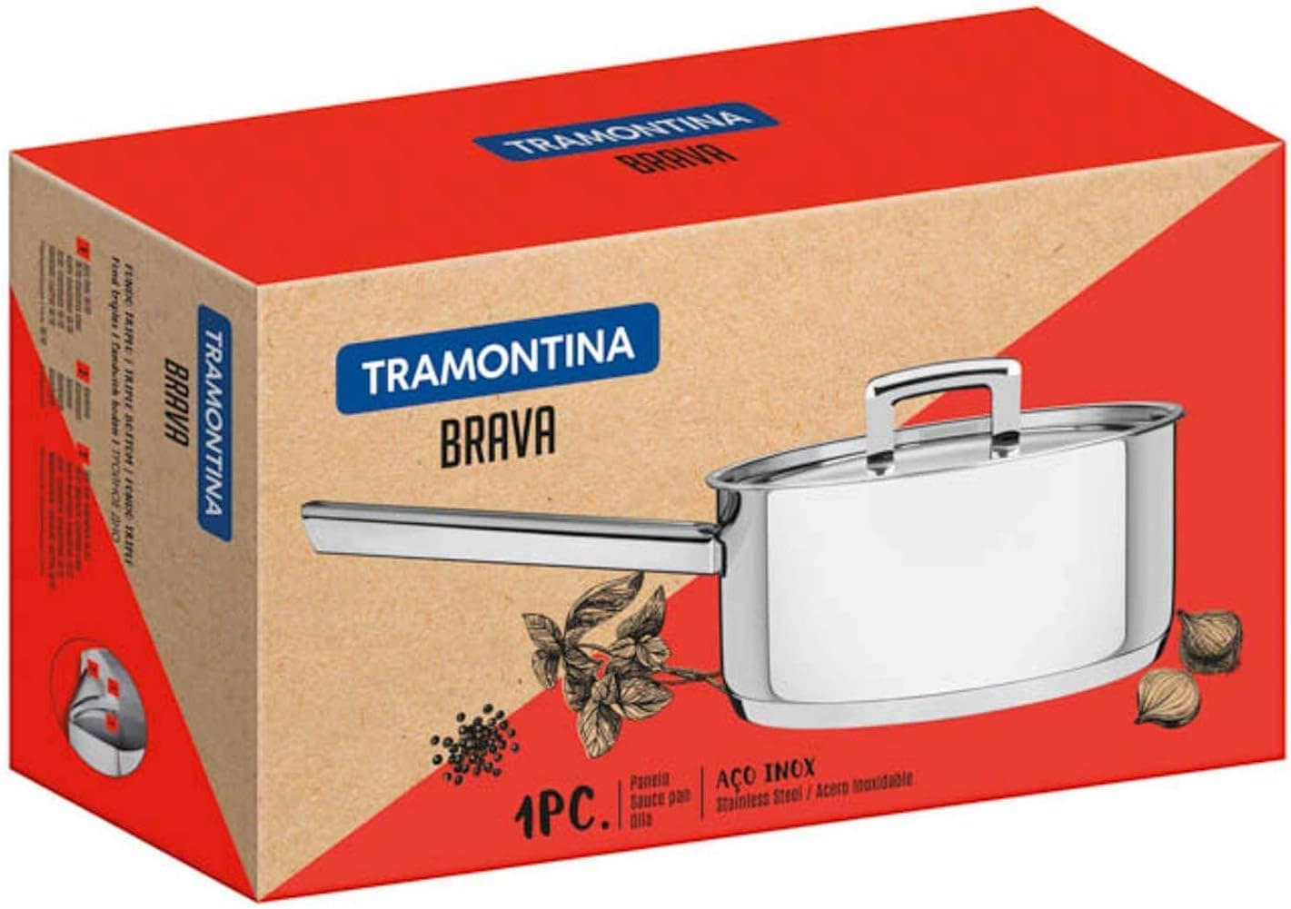 Panela Fundo Triplo com Tampa Plana e Cabo Tramontina Inox 2... - Image 8