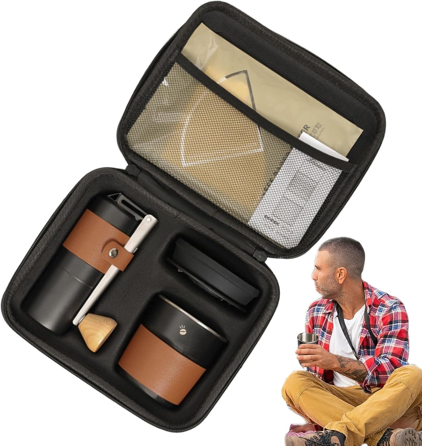 Cafeteira para acampamento – Conjunto de ferramentas de gote...