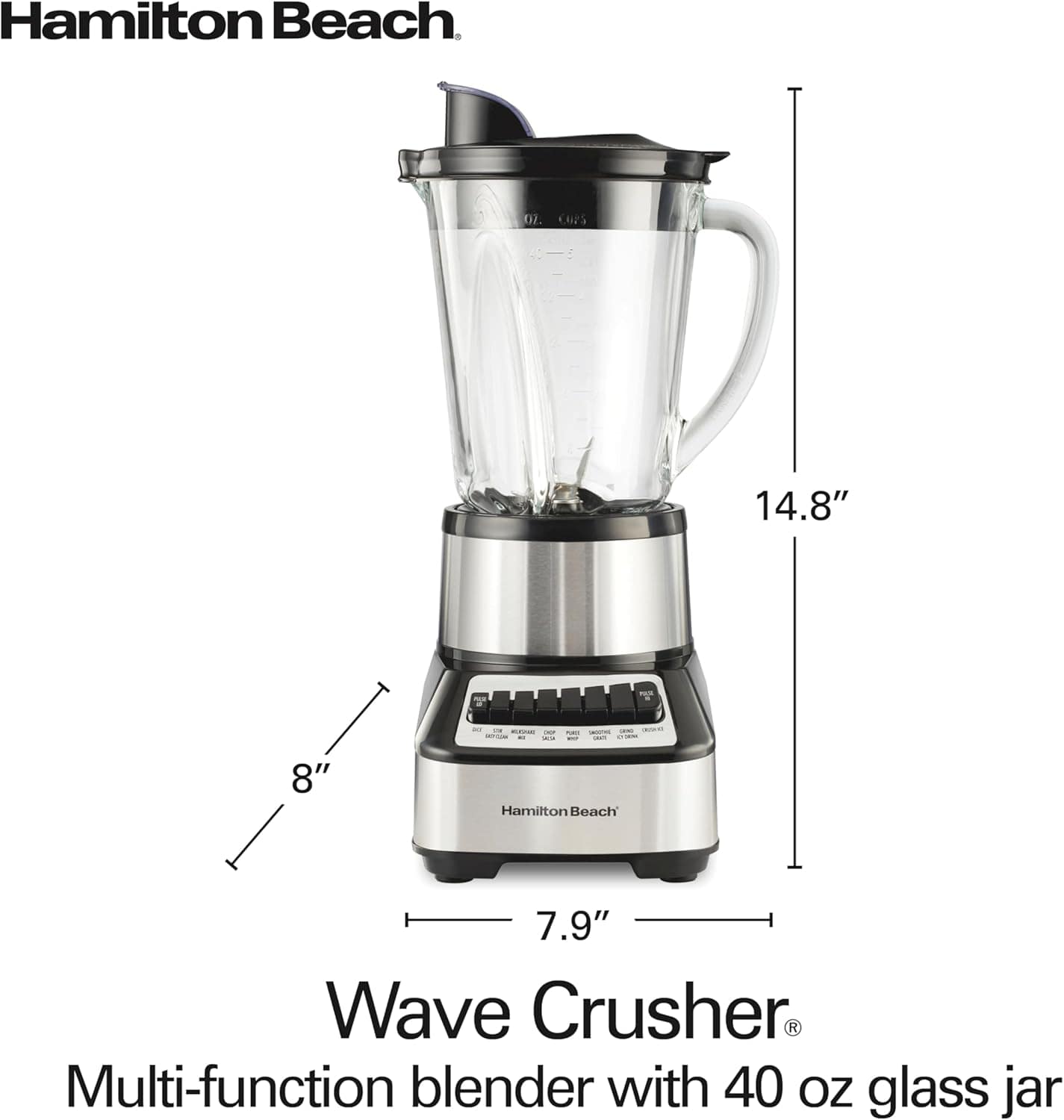 Hamilton Beach Liquidificador Wave Crusher com pote de vidro... - Image 8