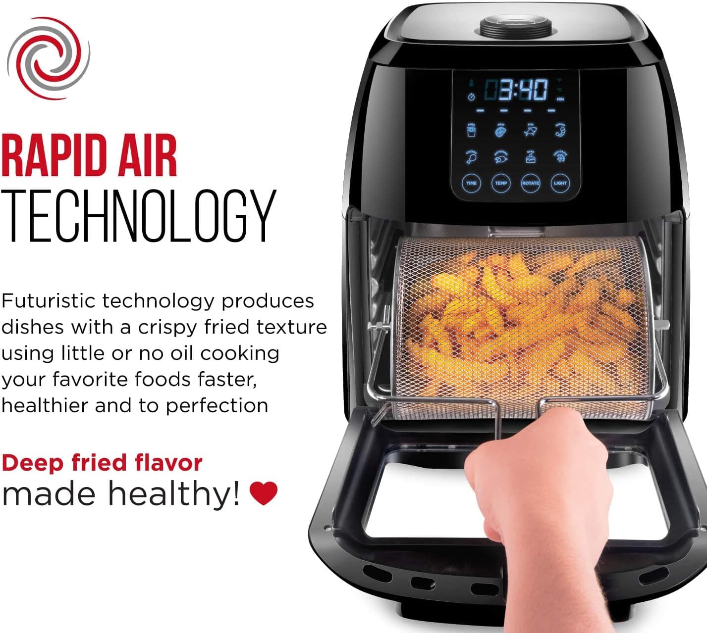 Chefman Fritadeira digital de ar de 6,3 litros + série girat... | É bom mesmo? Descubra antes de comprar - Image 3