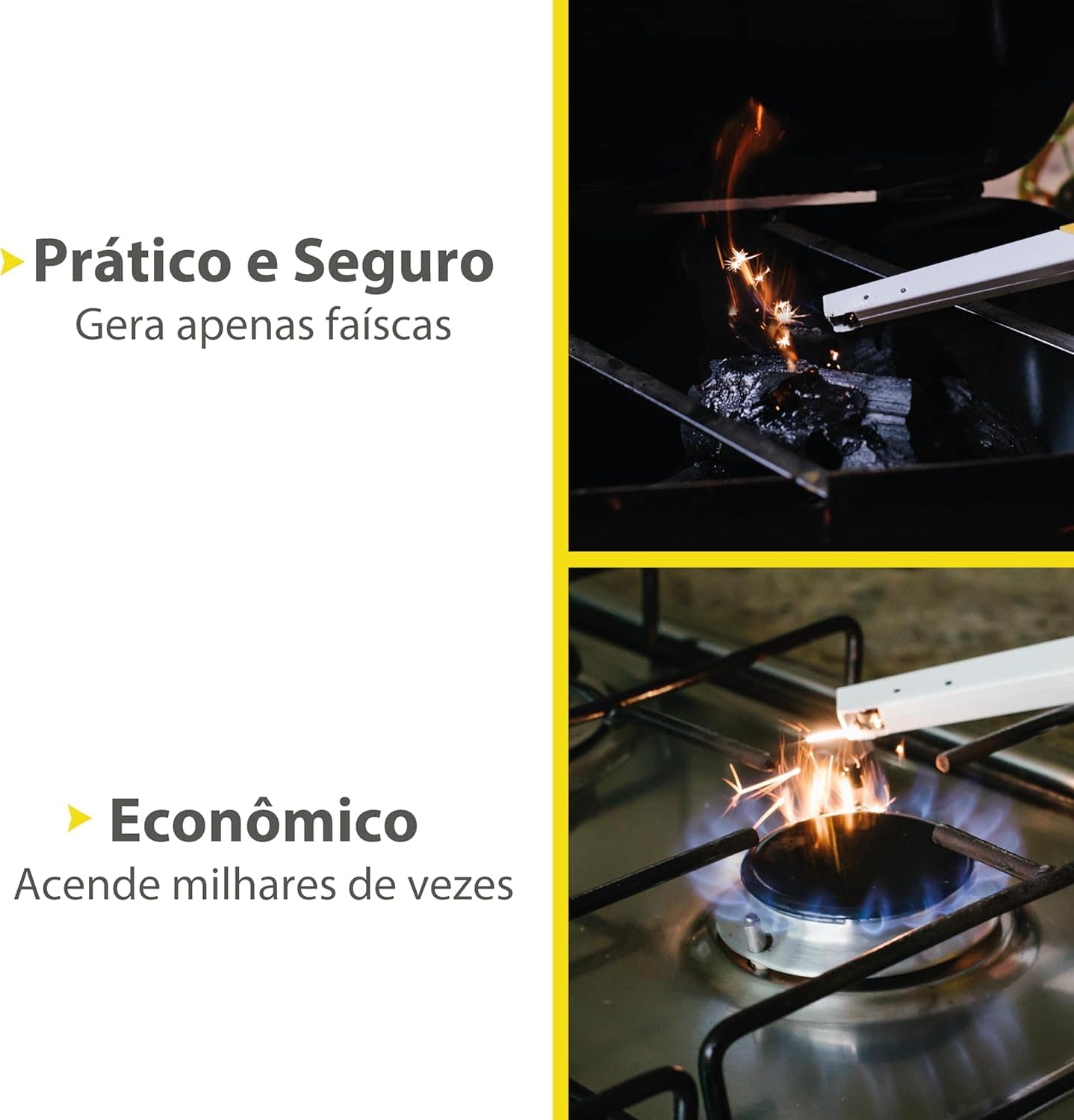 Naxos Lume Acendedor de Fogão, Amarelo, 22 x 2.5 x 1.5 cm - Image 2