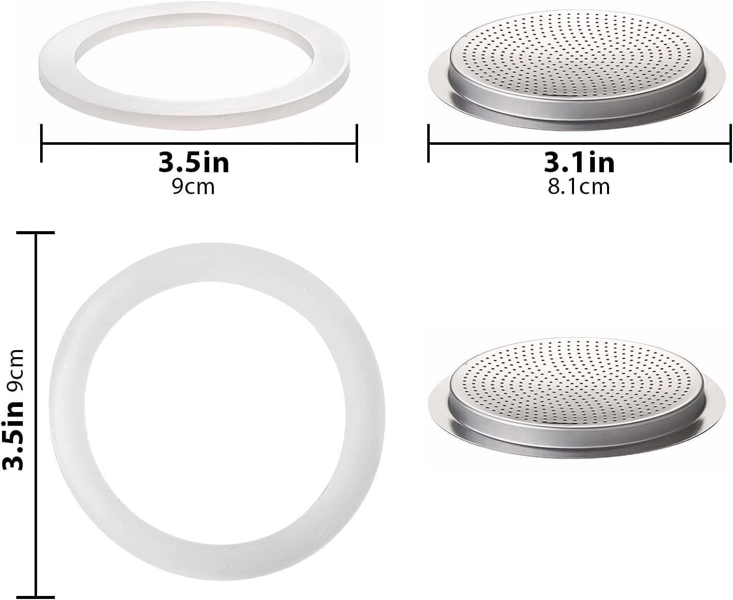 Adorila Pacote com 6 gaxetas de silicone com 2 juntas de fil... - Image 3