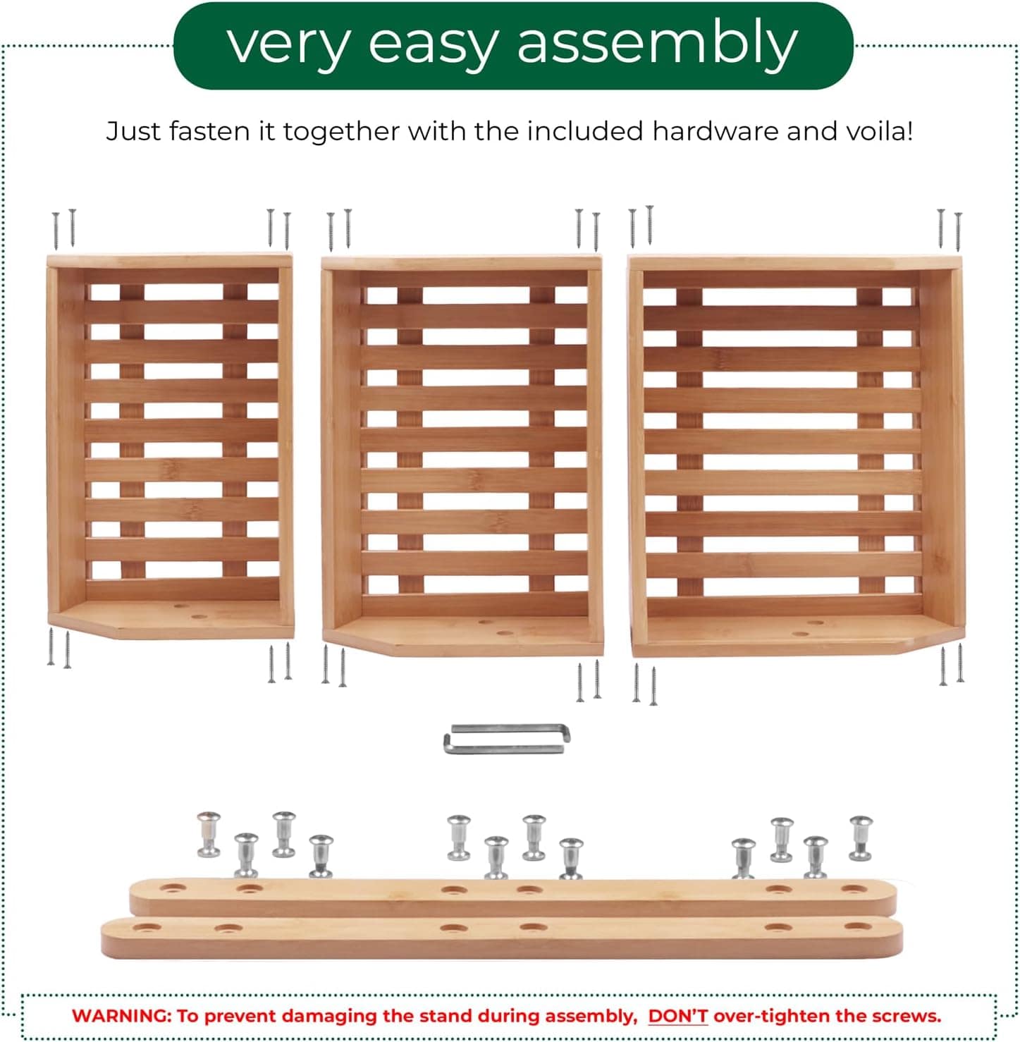 PALM NAKI Cesta de frutas de bambu de 3 camadas - design de ... - Image 6