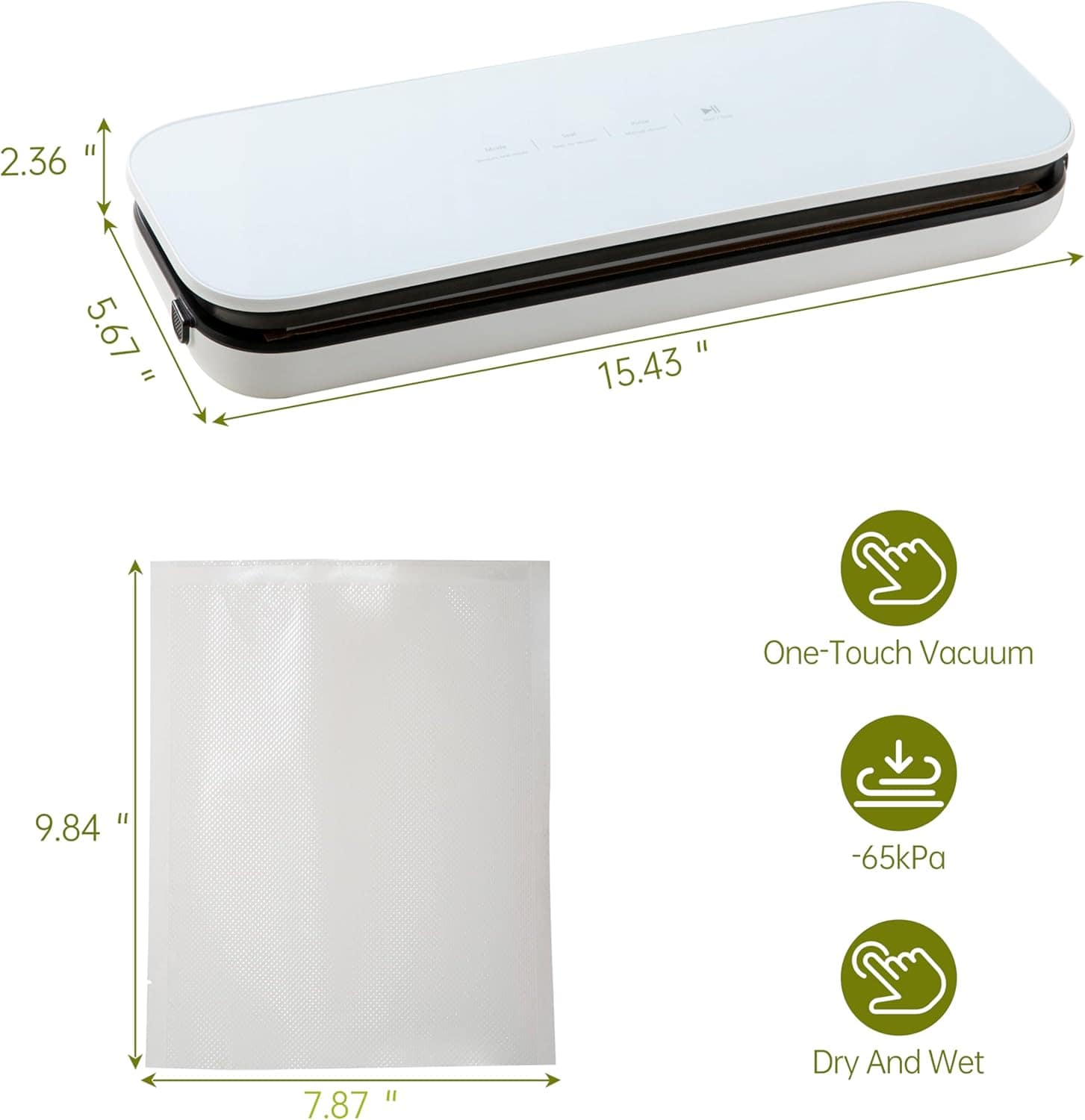 Seladora a vácuo para alimentos, potência de sucção de preci... - Image 6