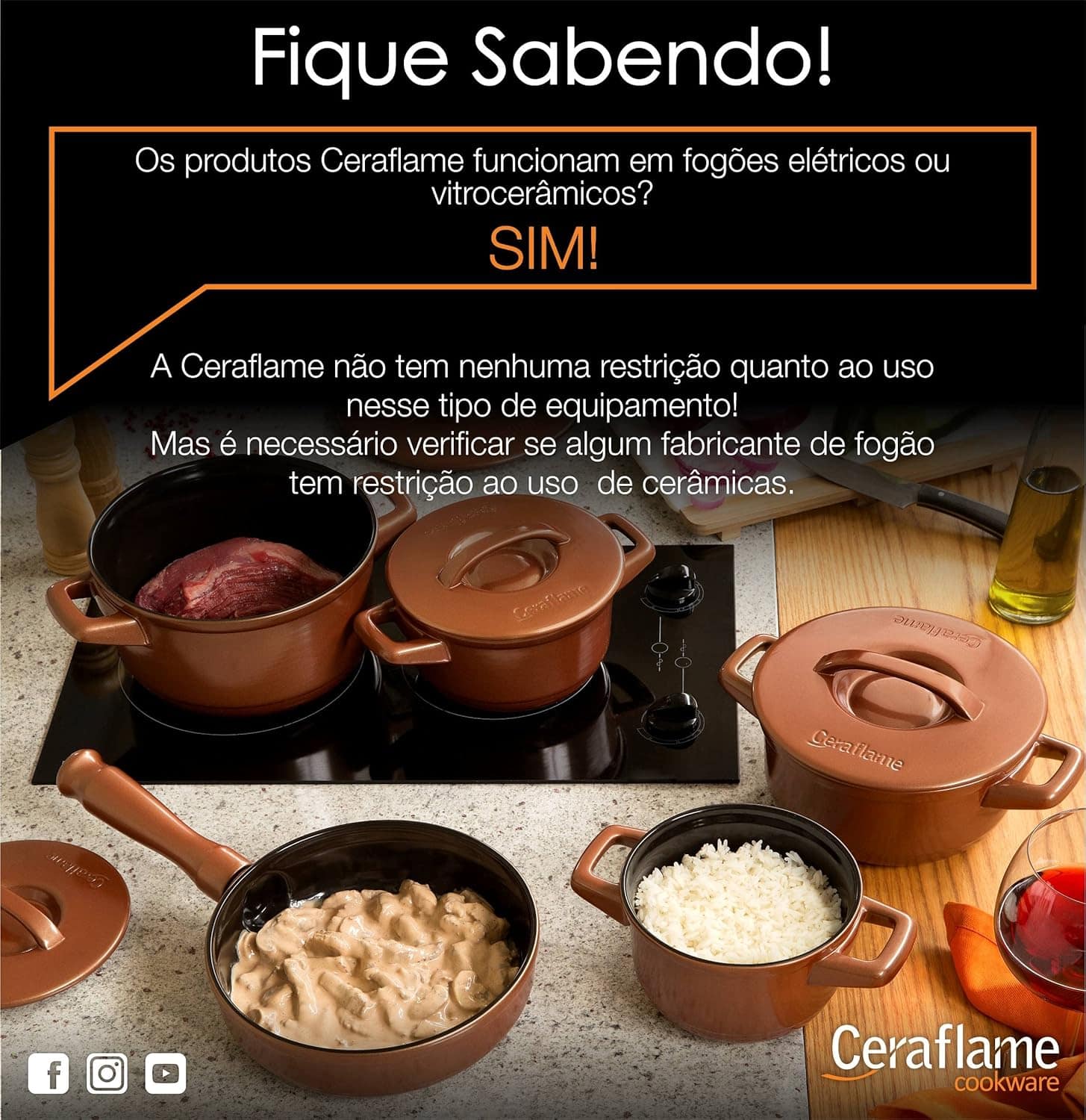 Ceraflame Frigideira de Cerâmica Premiere+ 18cm 1 Litro Choc... - Image 4