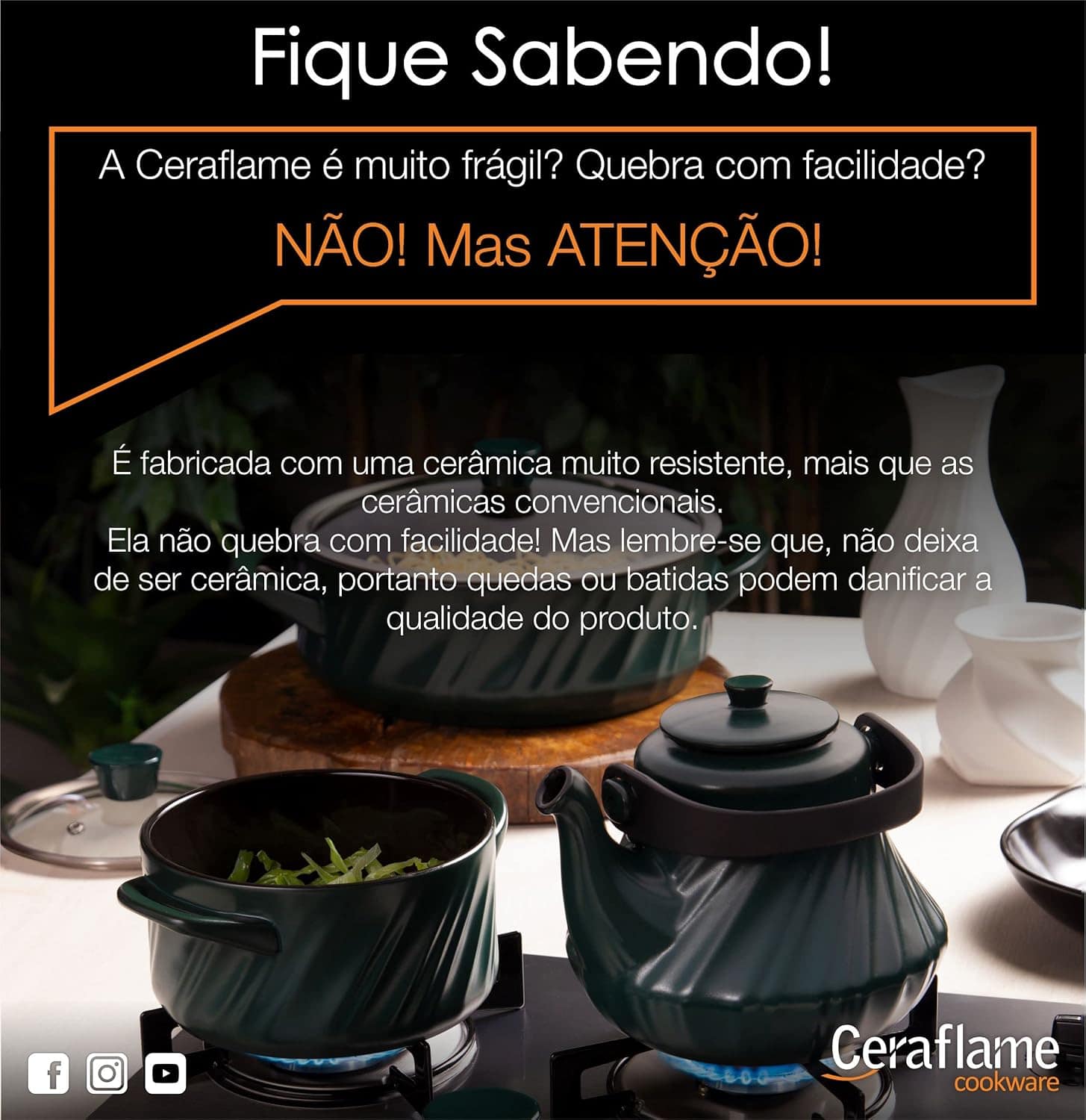 Ceraflame Caçarola de Cerâmica Baixa Twist 24cm 3500ml Matte - Image 7