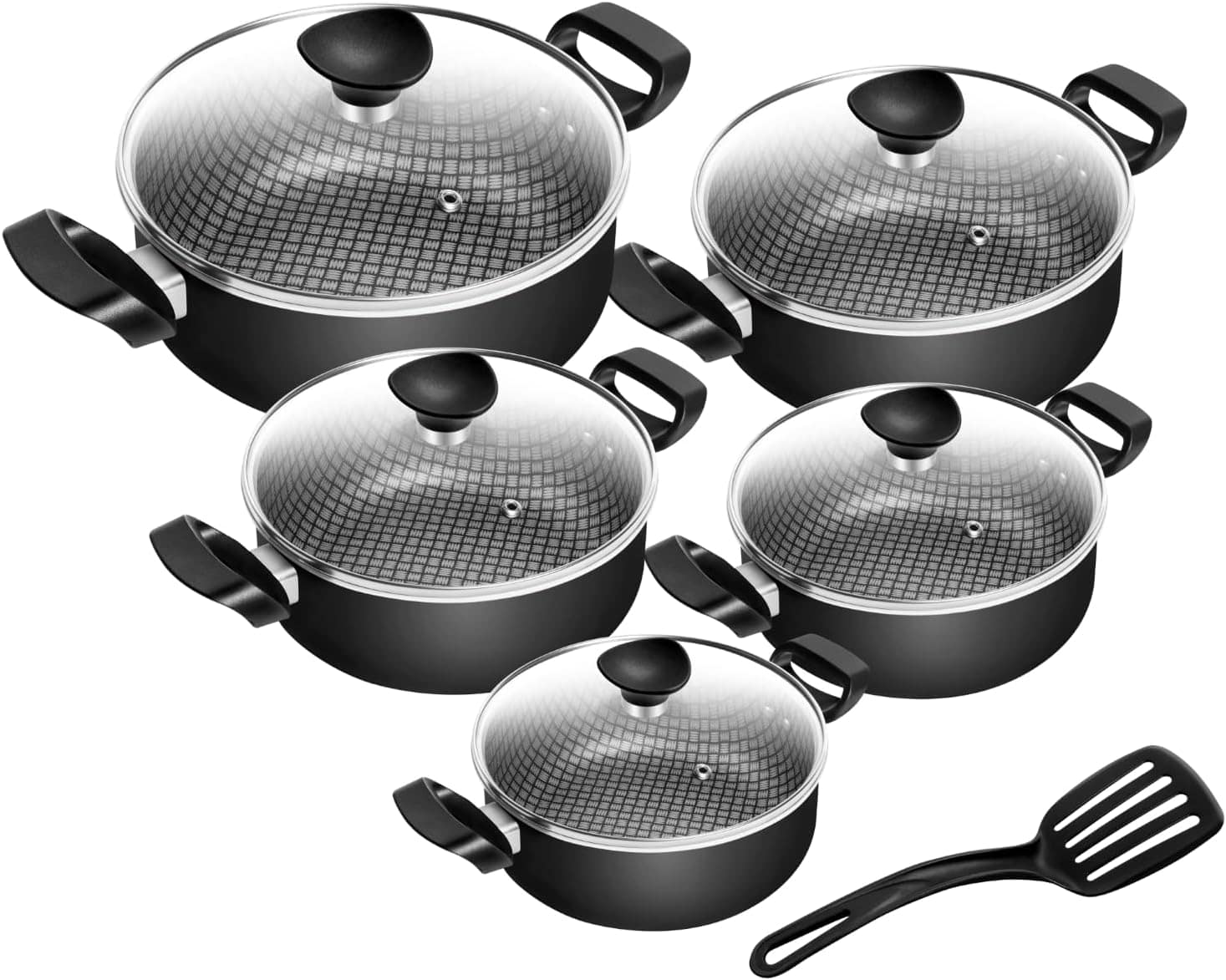 Conjunto de Panelas Patolux 5 Peças Antiaderente Preto