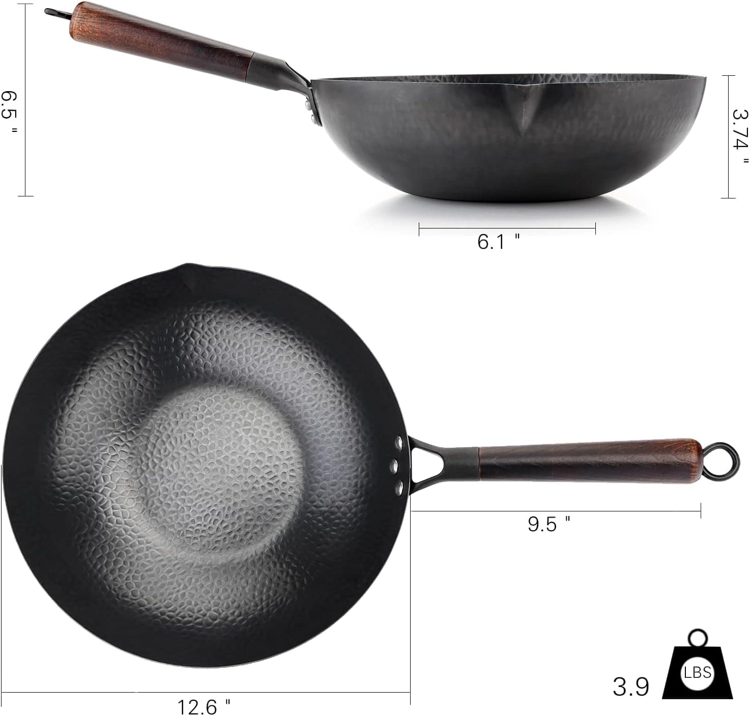 Kordisen Frigideira wok de aço carbono com tampa, frigideira... - Image 5