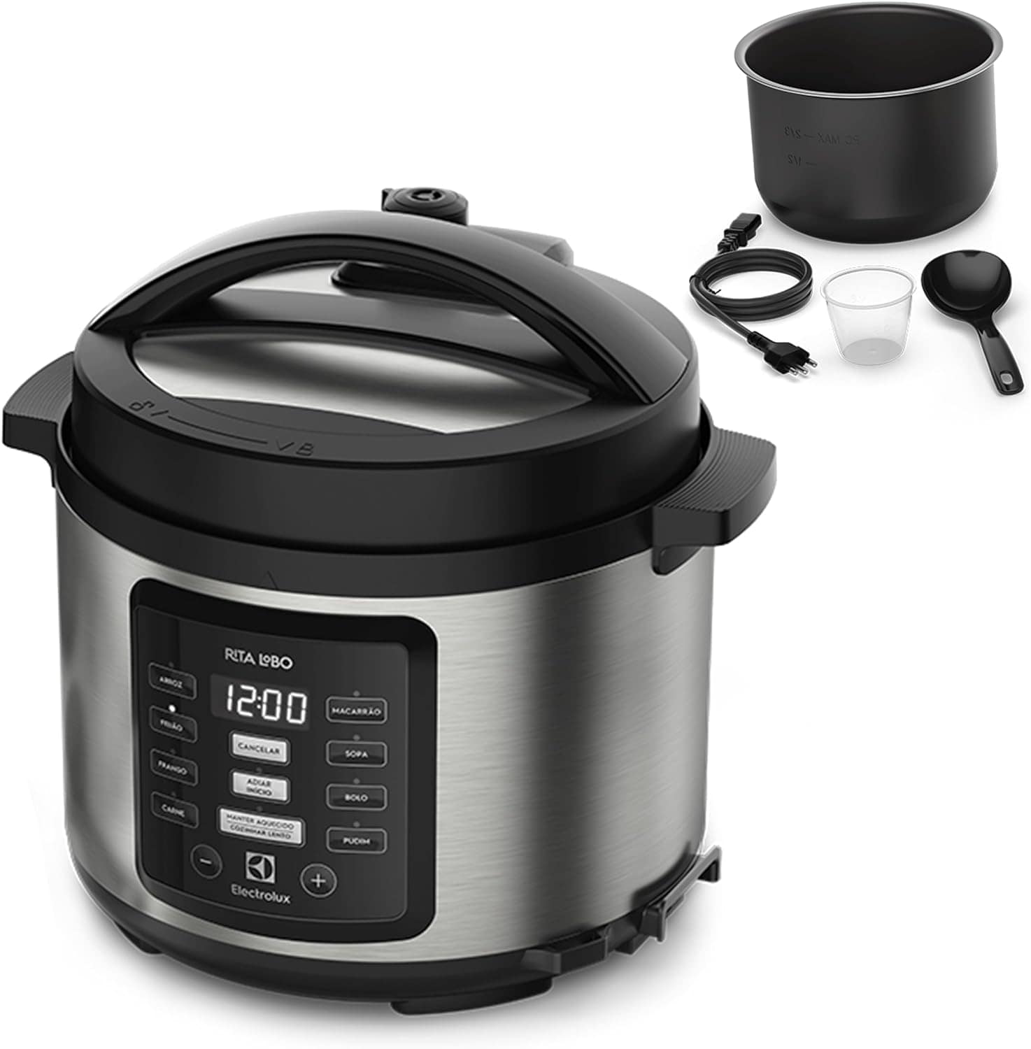 Panela pressão elétrica Electrolux digital capacidade 5L sil...