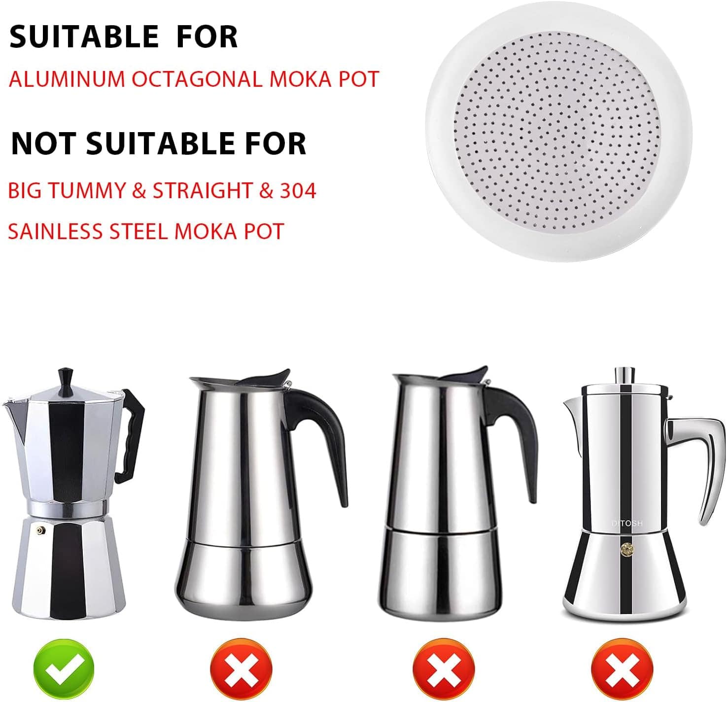 Adorila Pacote com 6 gaxetas de silicone com 2 juntas de fil... - Image 4