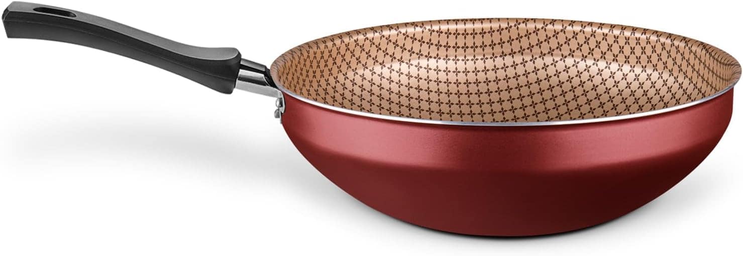 MTA WOK FLORA N°24/2,8L - DE ALUMINIO COM ANTIADERENTE COR C...