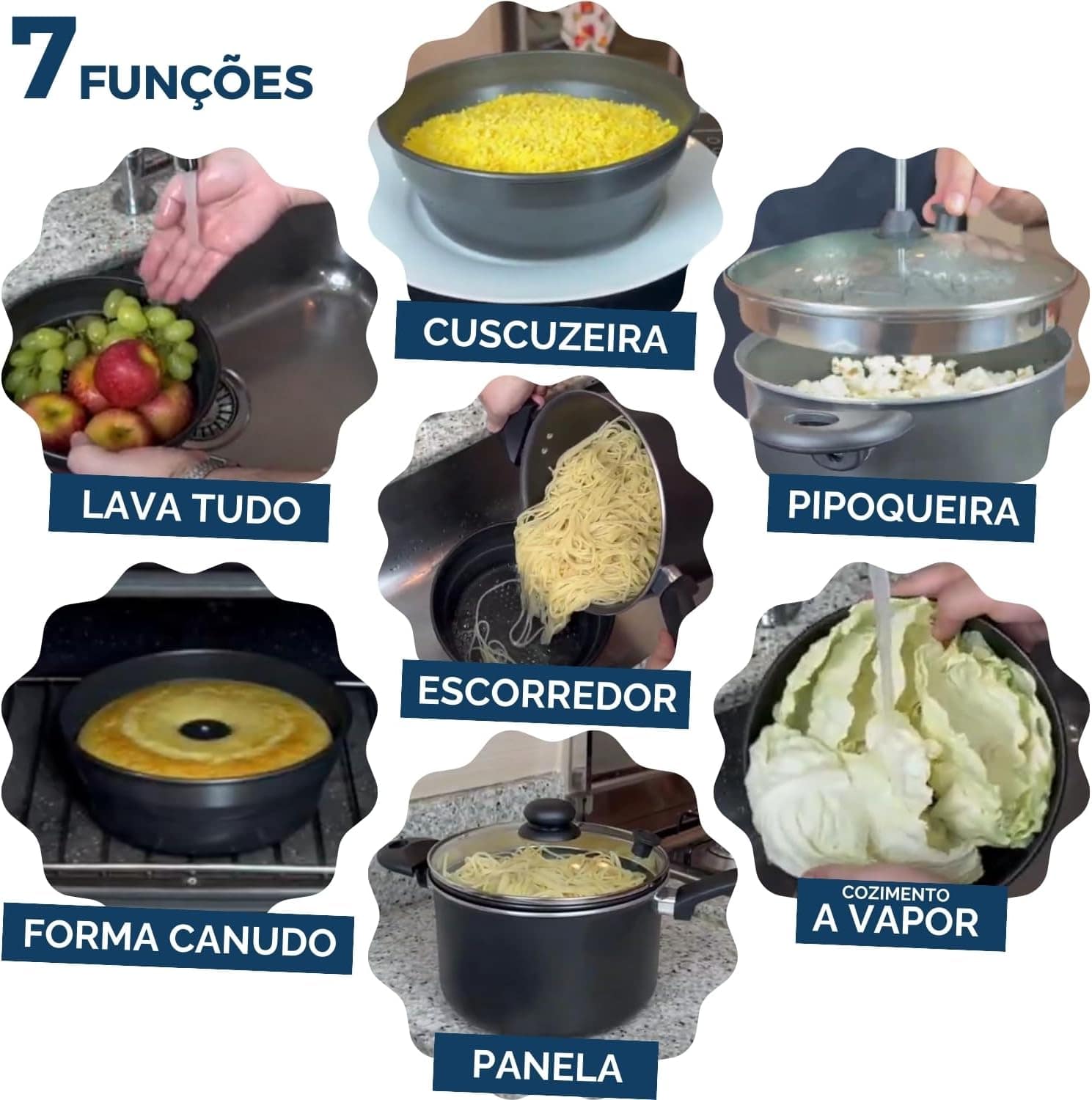 Panela Pipoqueira Fogão de Indução Multiuso 7 Em 1 Antiadere... - Image 2