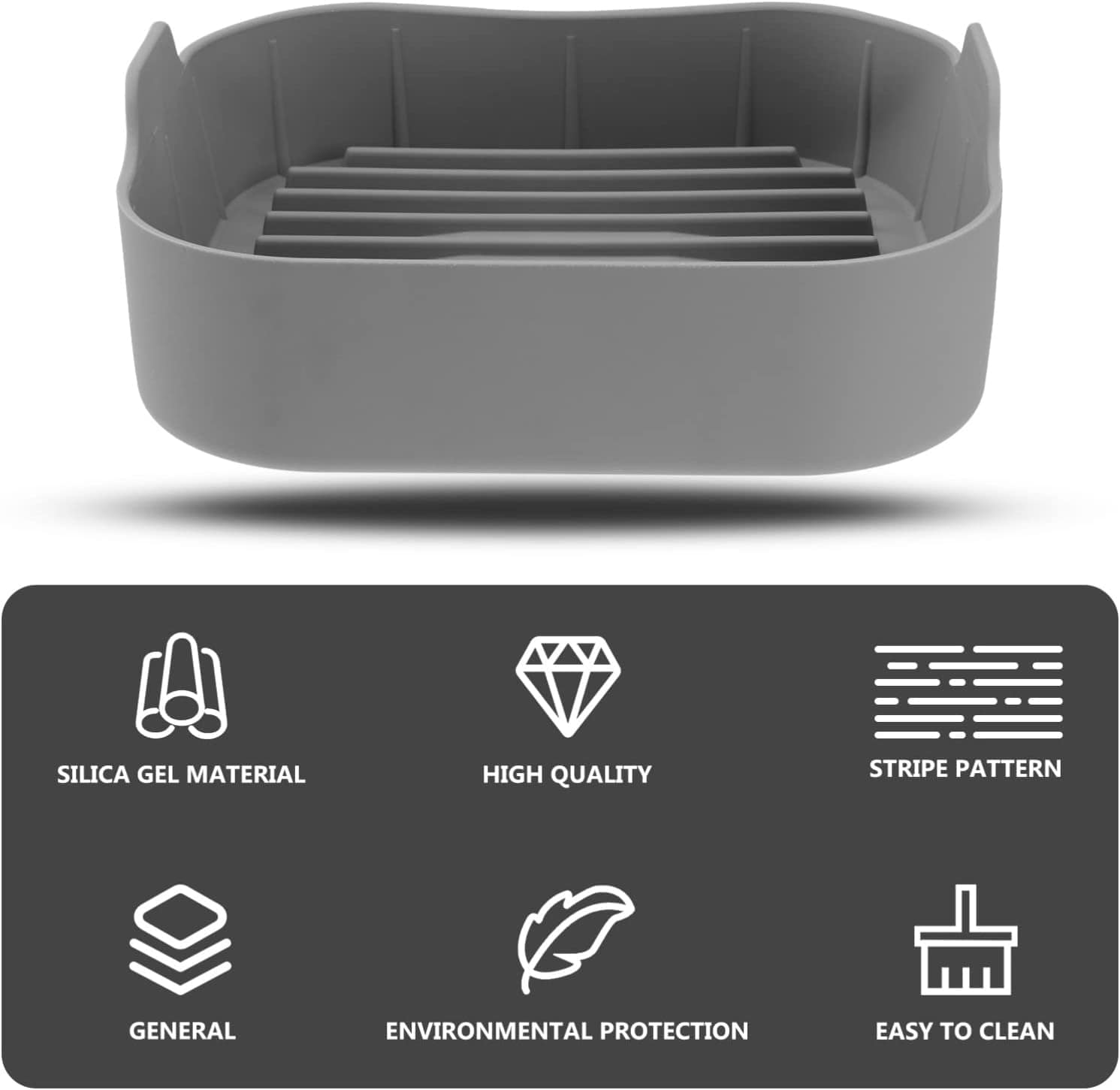 Placa De Grelha De Goma Acessórios Para Forno Airfryer Bande... - Image 8