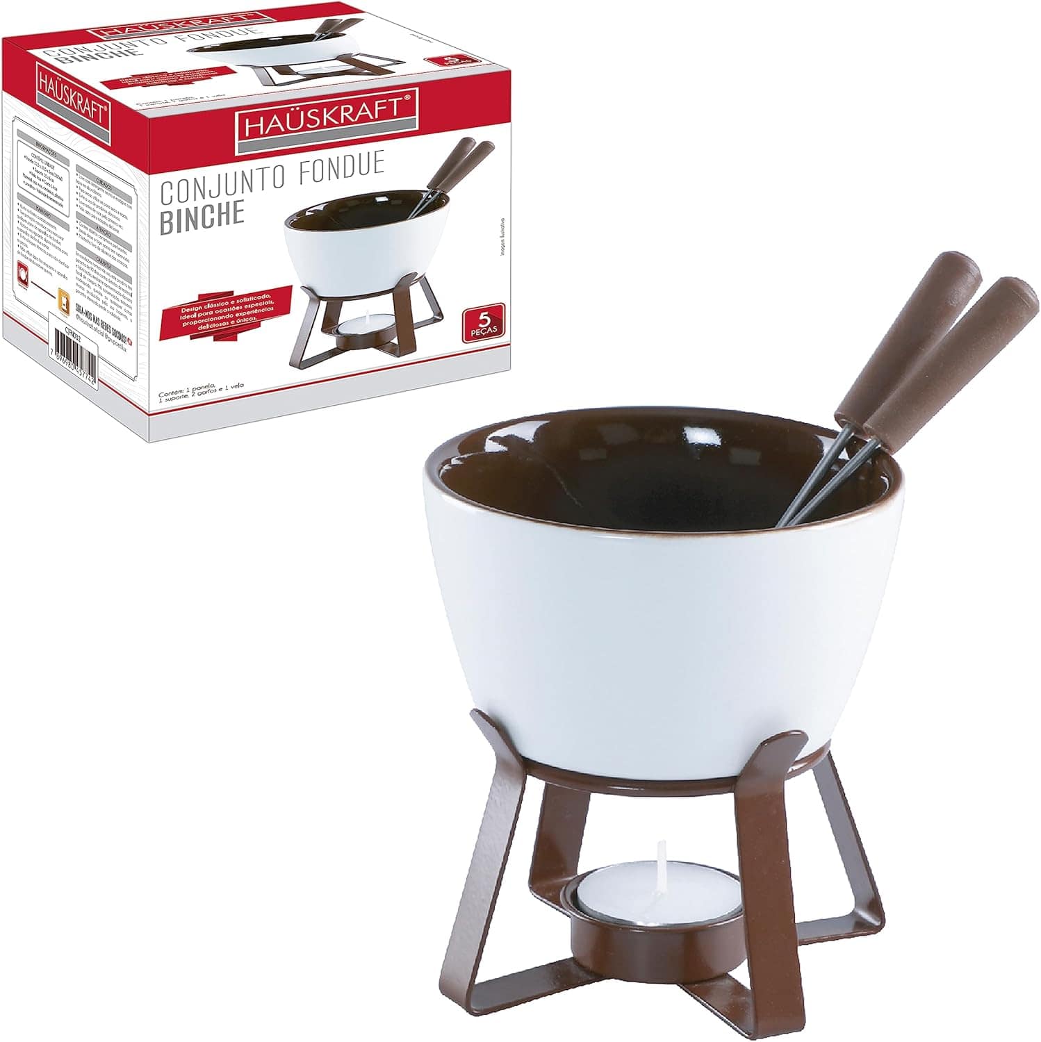 Hauskraft, CJFN032, Conjunto Fondue Binche 5 Peças Cerâmica ...