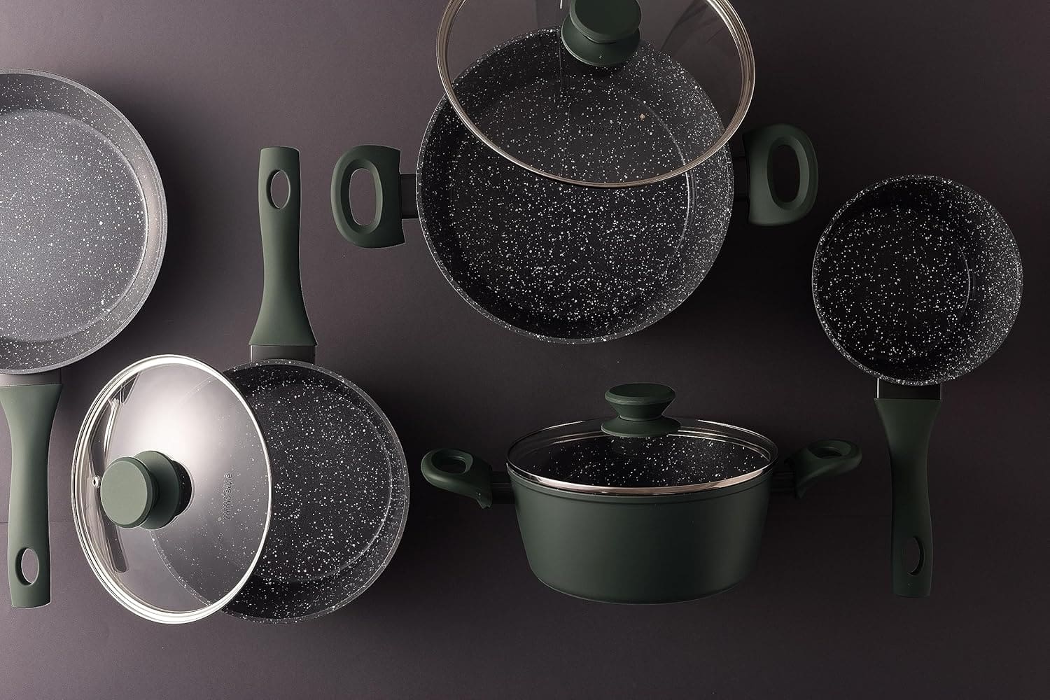 Mimo Style Conjunto 5 Panelas, Feitas em Alumínio e Tampa de... - Image 6