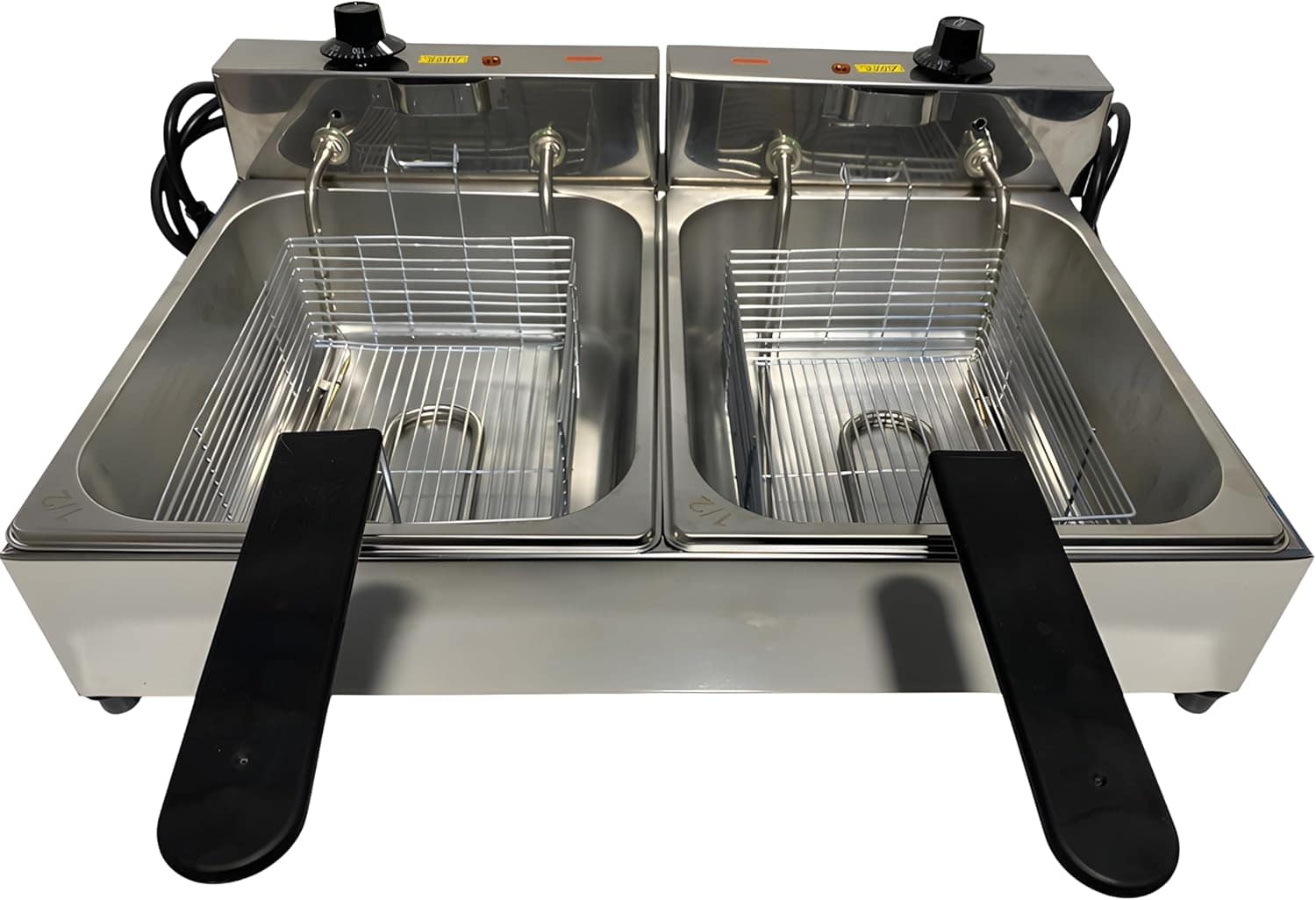 Fritadeira Elétrica Industrial 2 Cubas 10 L c/Cabo de Proteç...